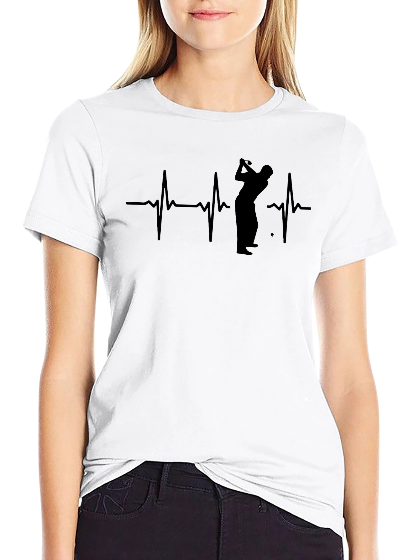 Golf Heartbeat T-Shirt - Golfer Gift