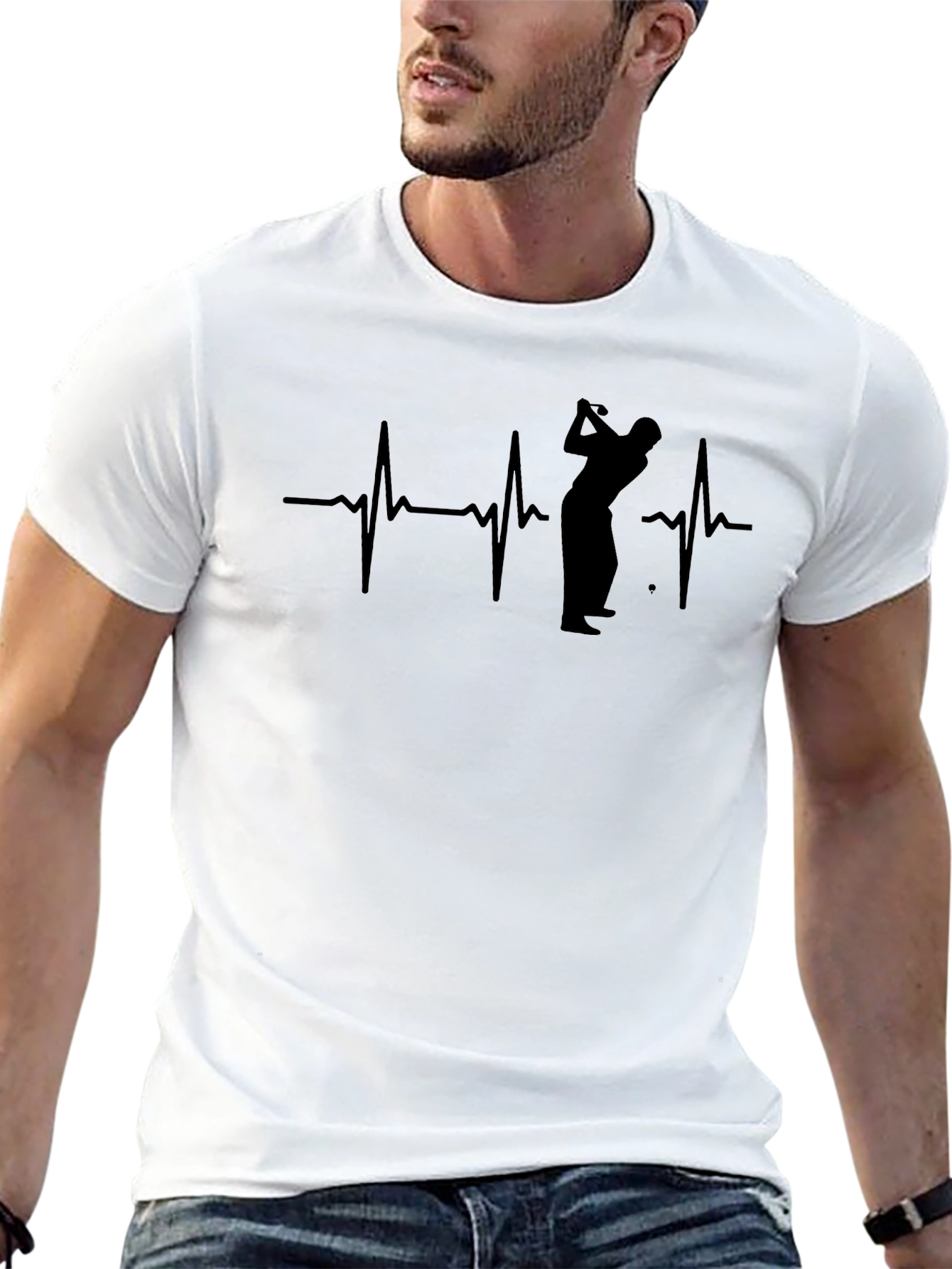 Golf Heartbeat T-Shirt - Golfer Gift