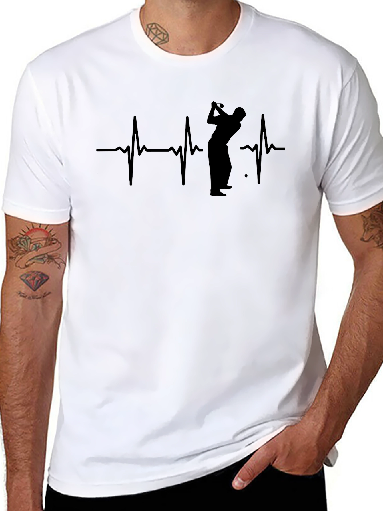 Golf Heartbeat T-Shirt - Golfer Gift