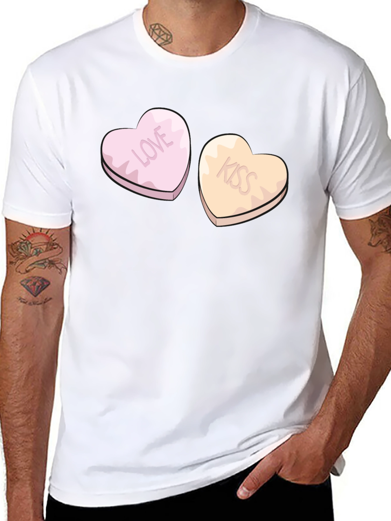 Love & Kiss Heart Candy Graphic Tee