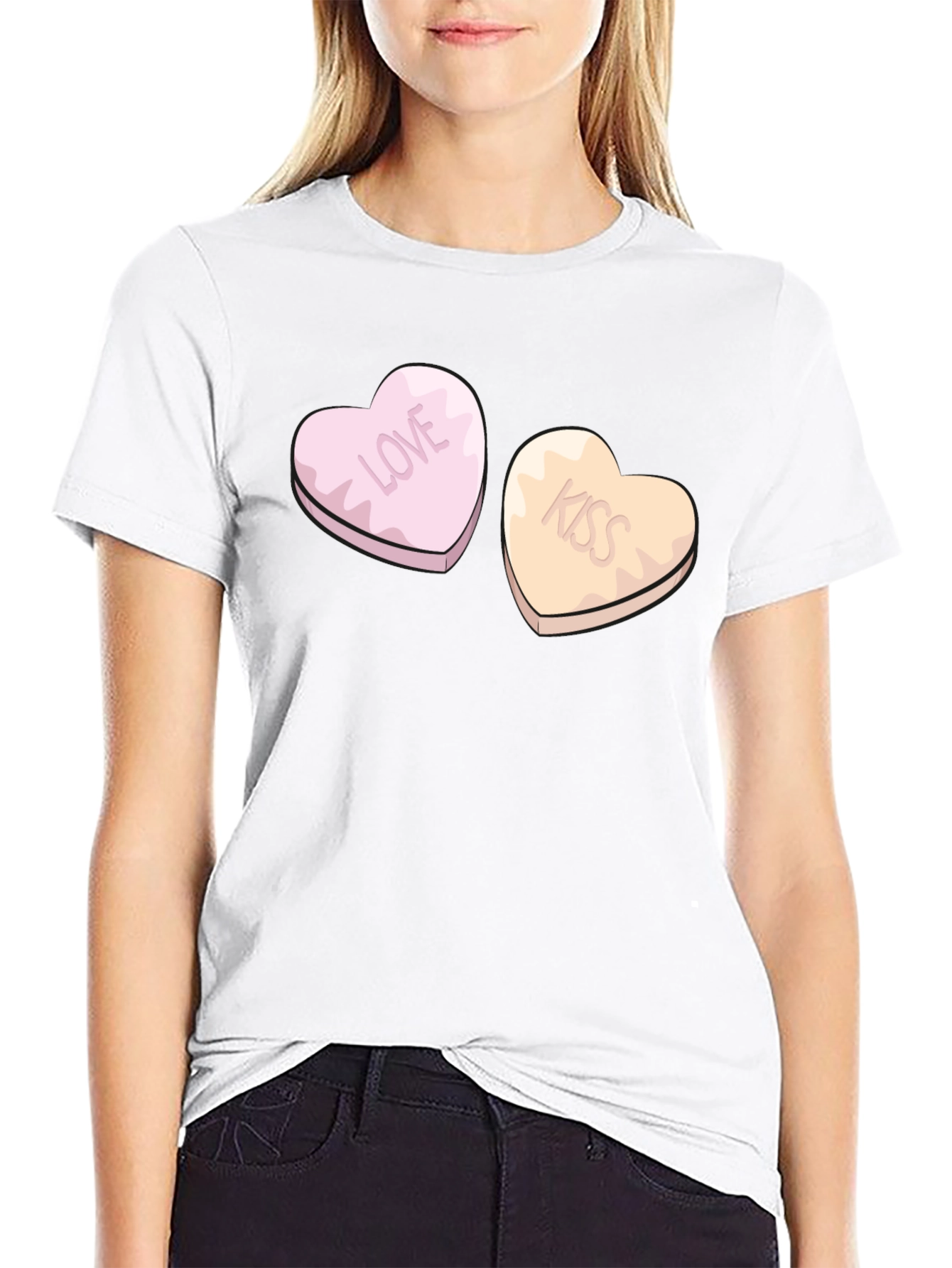 Love & Kiss Heart Candy Graphic Tee