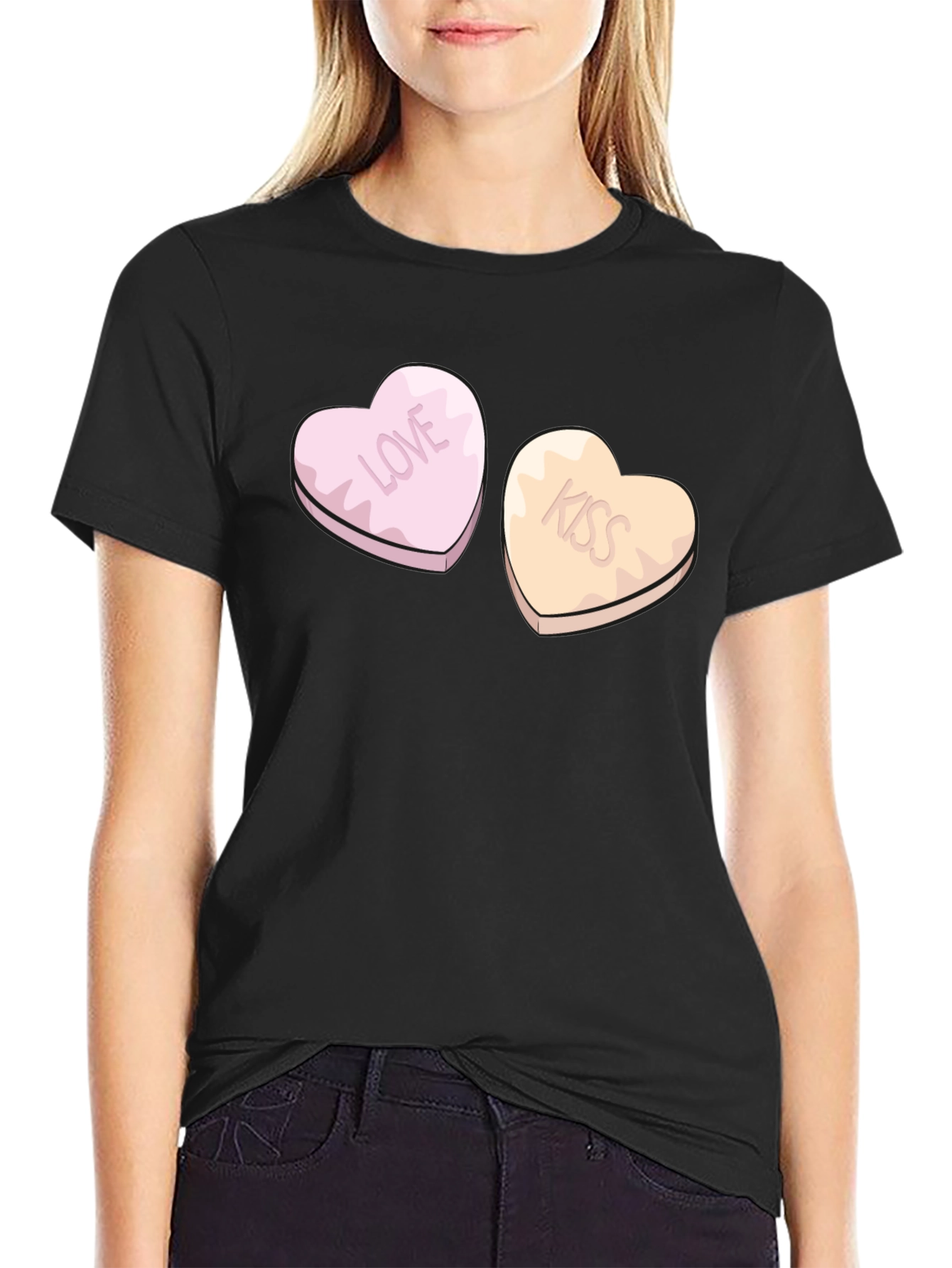 Love & Kiss Heart Candy Graphic Tee
