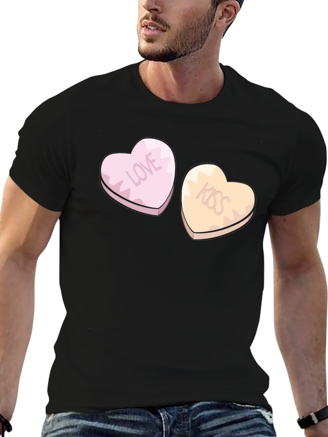 Love & Kiss Heart Candy Graphic Tee