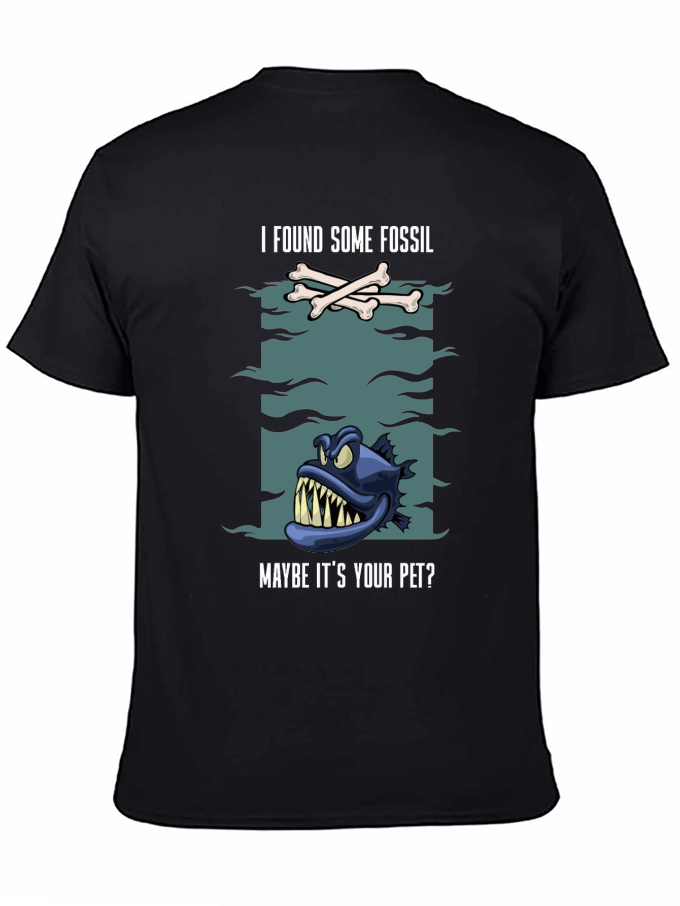 Funny Fossil Fish Graphic Tee - Unique Design!