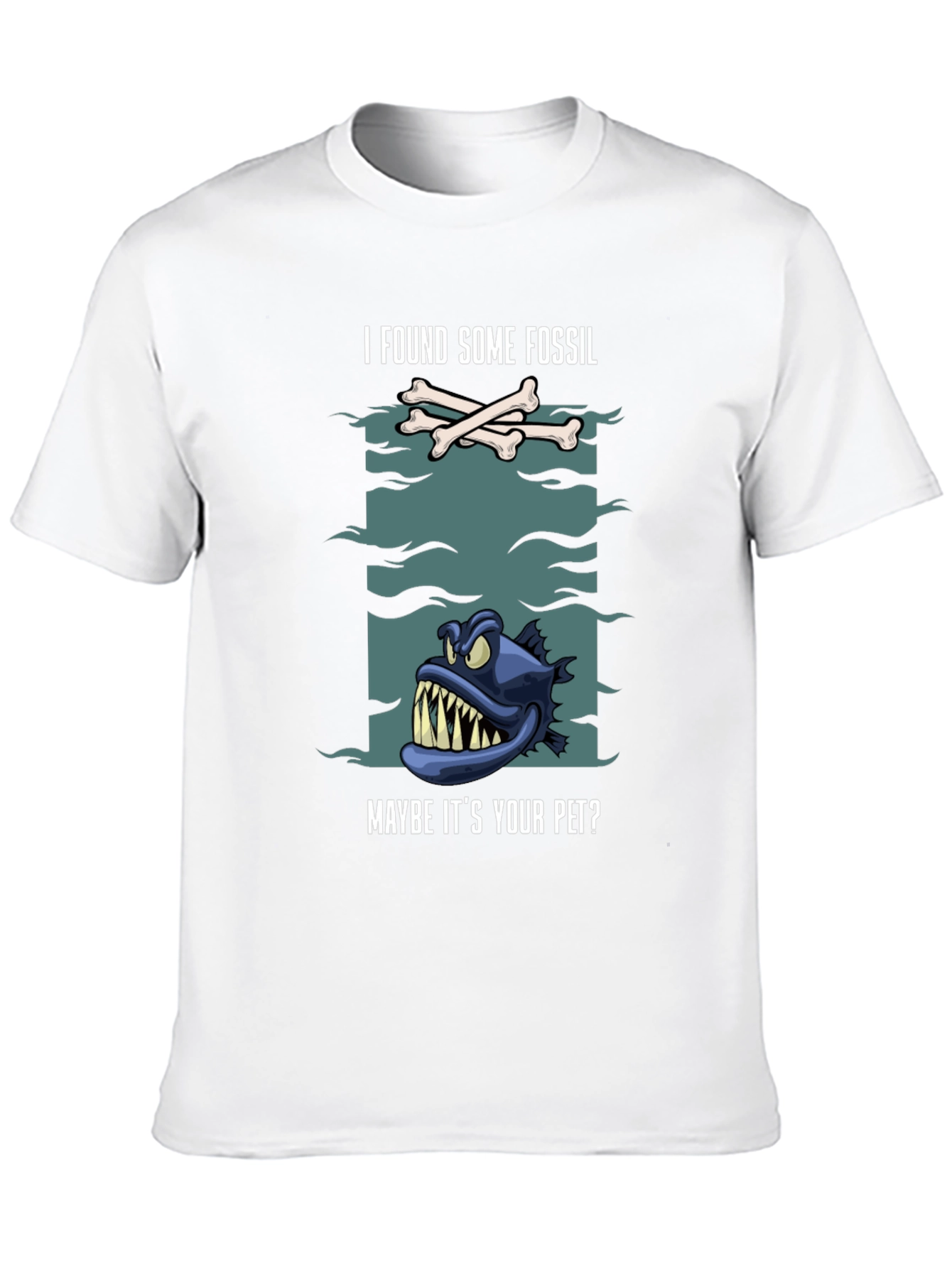 Funny Fossil Fish Graphic Tee - Unique Design!