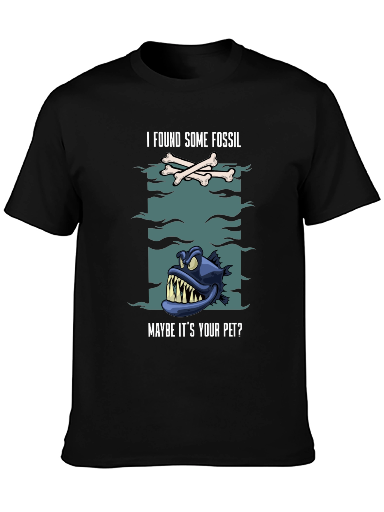 Funny Fossil Fish Graphic Tee - Unique Design!