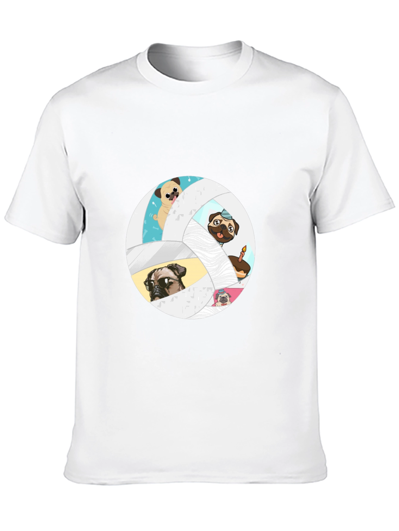 Pug Volleyball Graphic T-Shirt