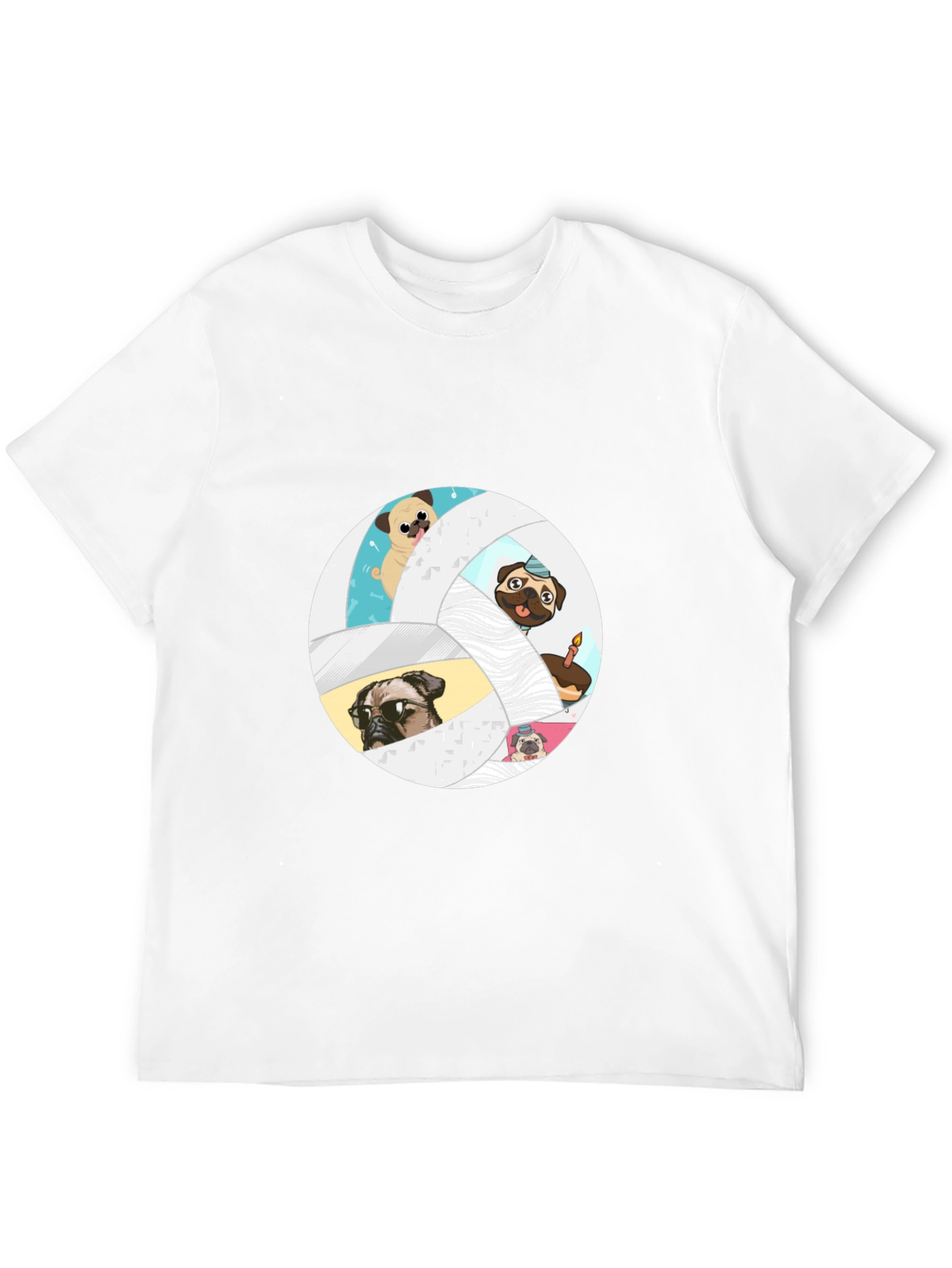 Pug Volleyball Graphic T-Shirt