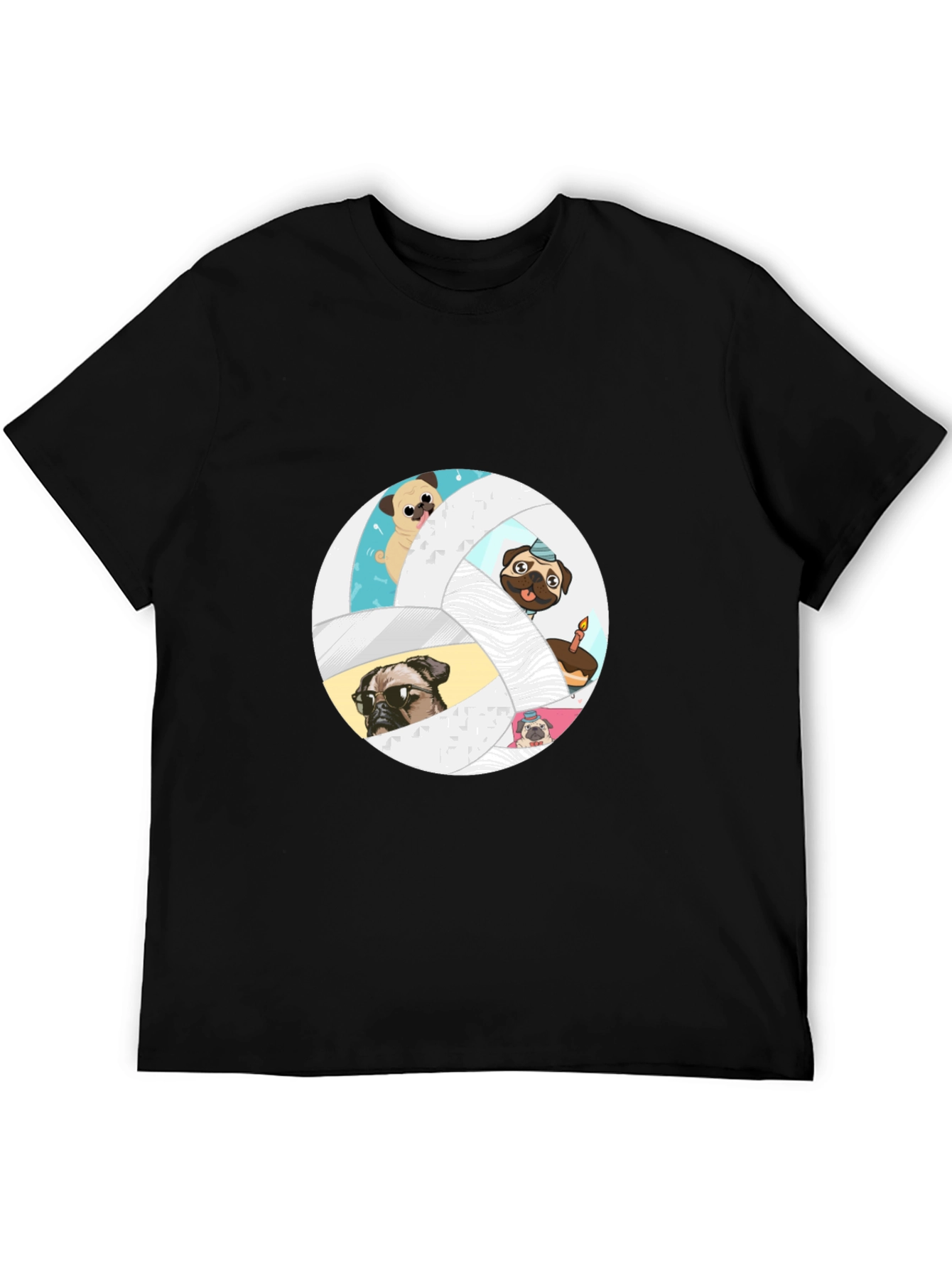 Pug Volleyball Graphic T-Shirt