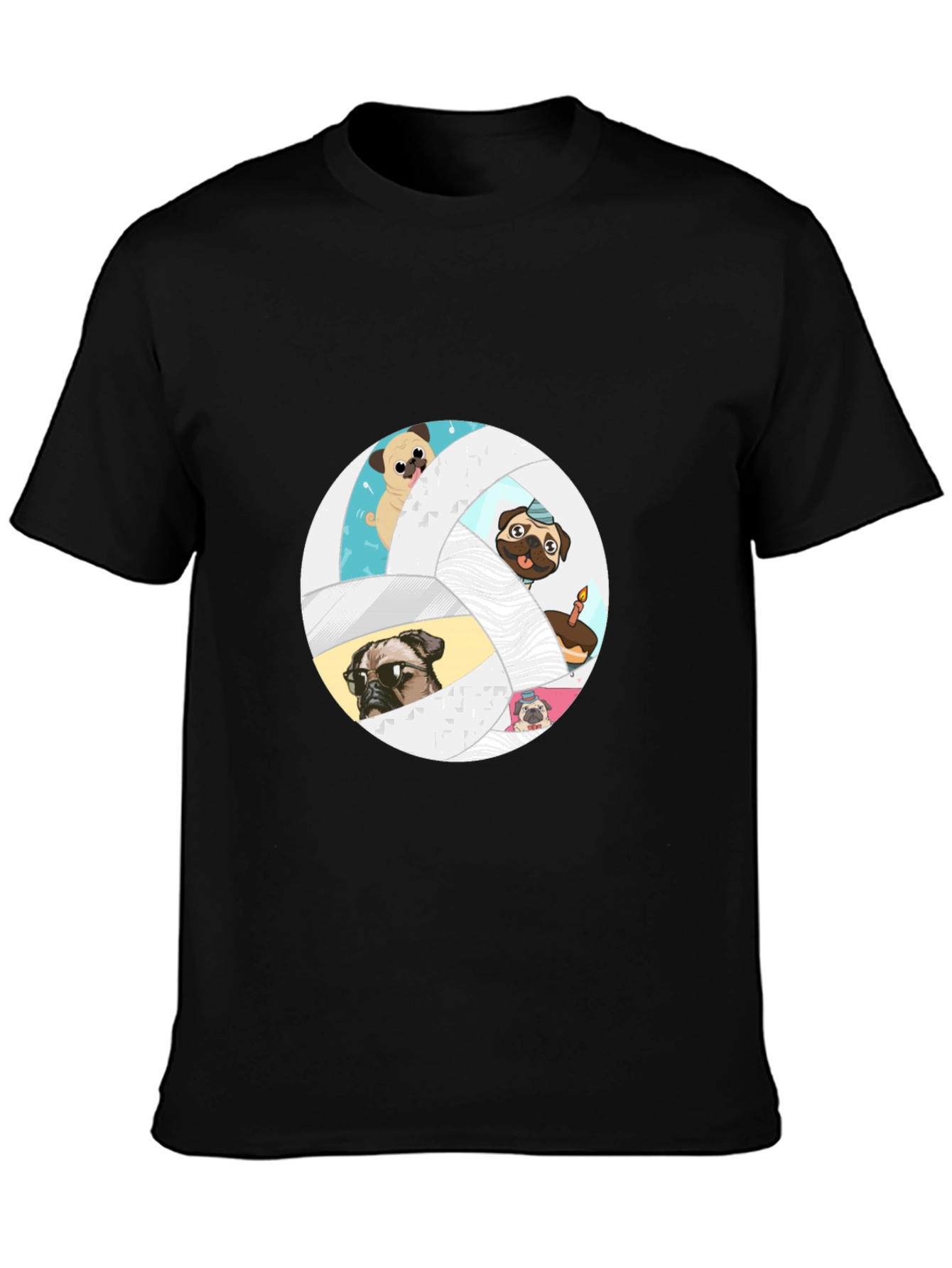 Pug Volleyball Graphic T-Shirt
