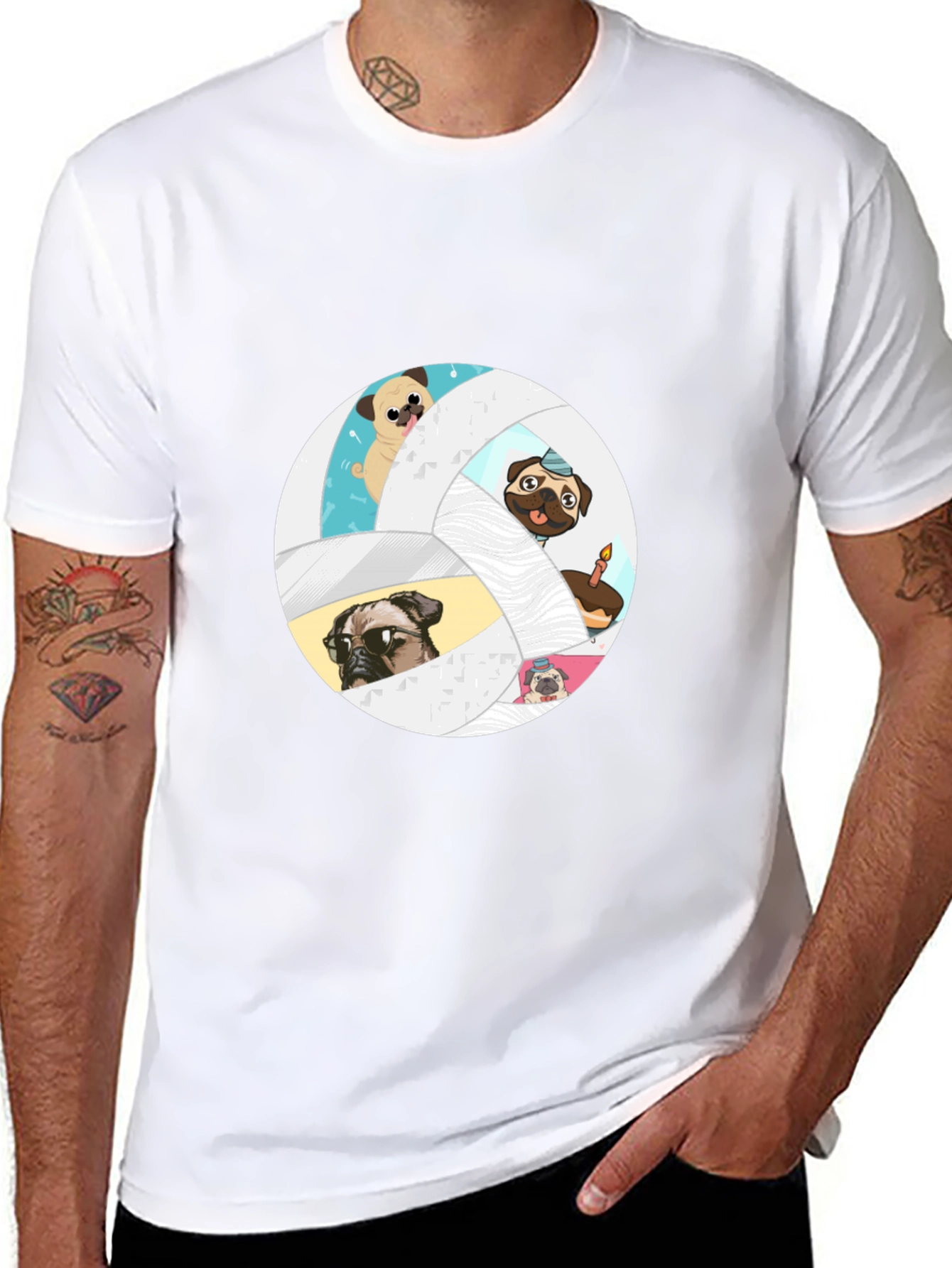 Pug Volleyball Graphic T-Shirt