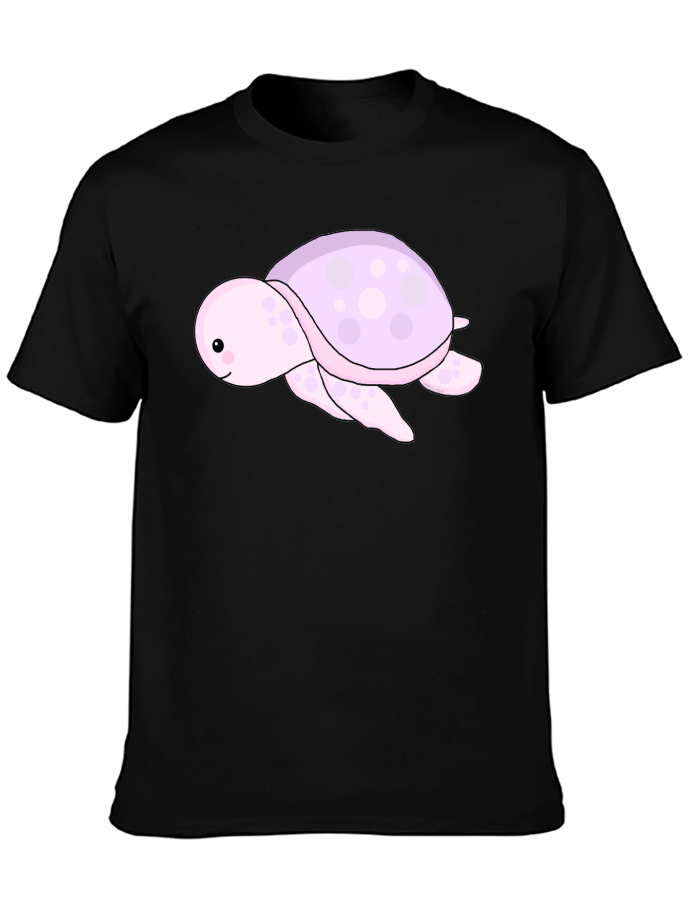 Cute Turtle Graphic Tee - Black Unisex T-Shirt