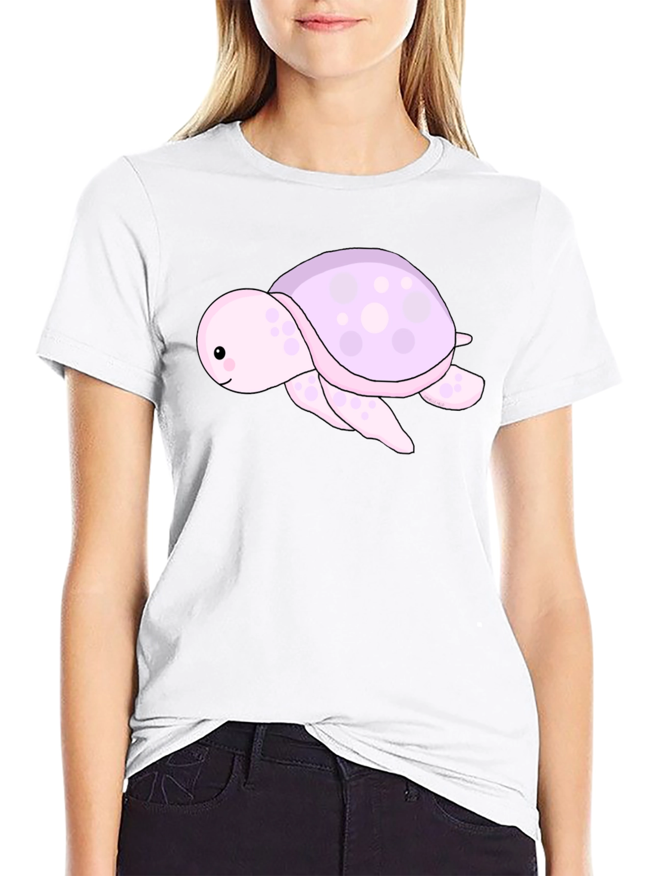 Cute Turtle Graphic Tee - Black Unisex T-Shirt