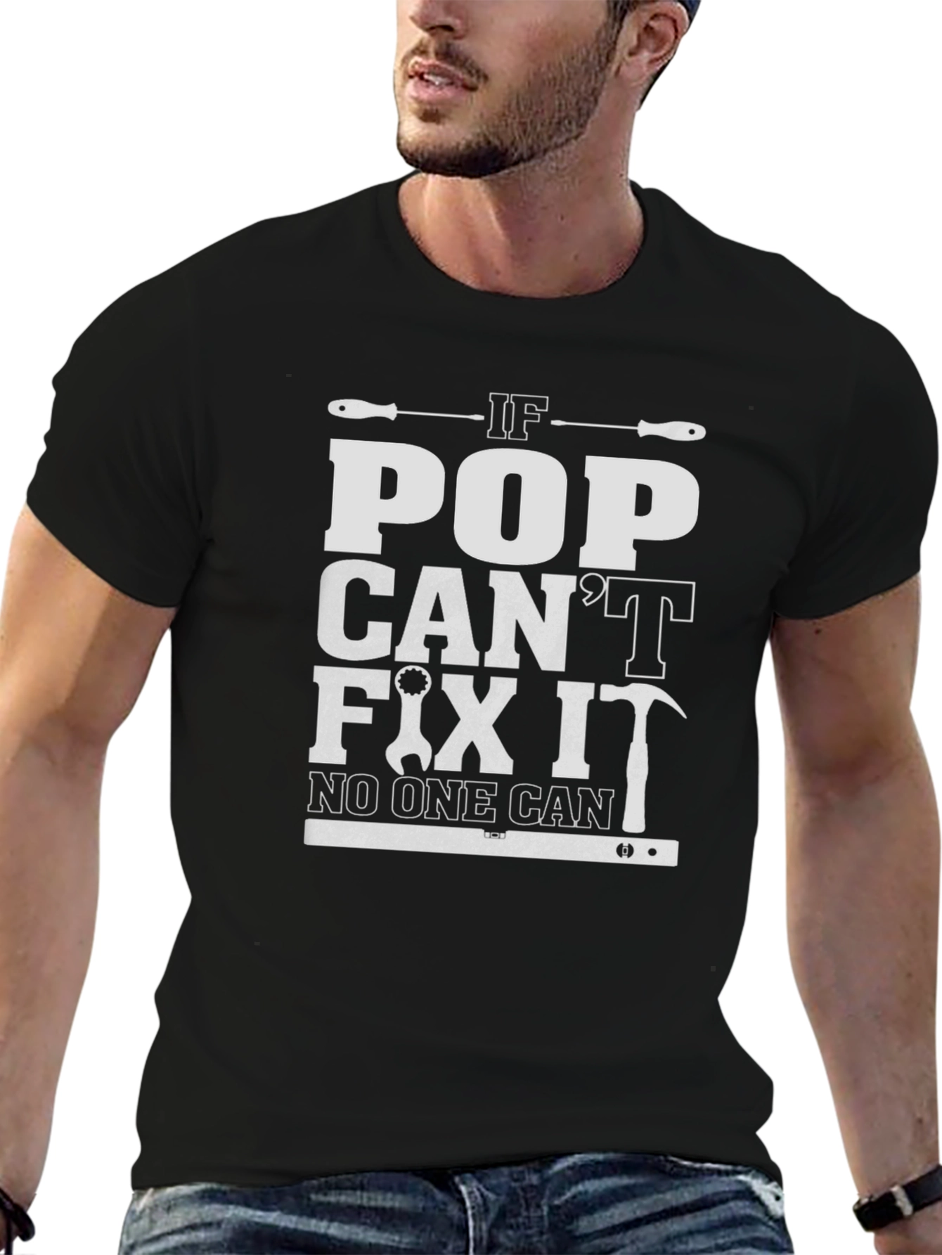 If Pop Cant Fix It Mens Black T-Shirt