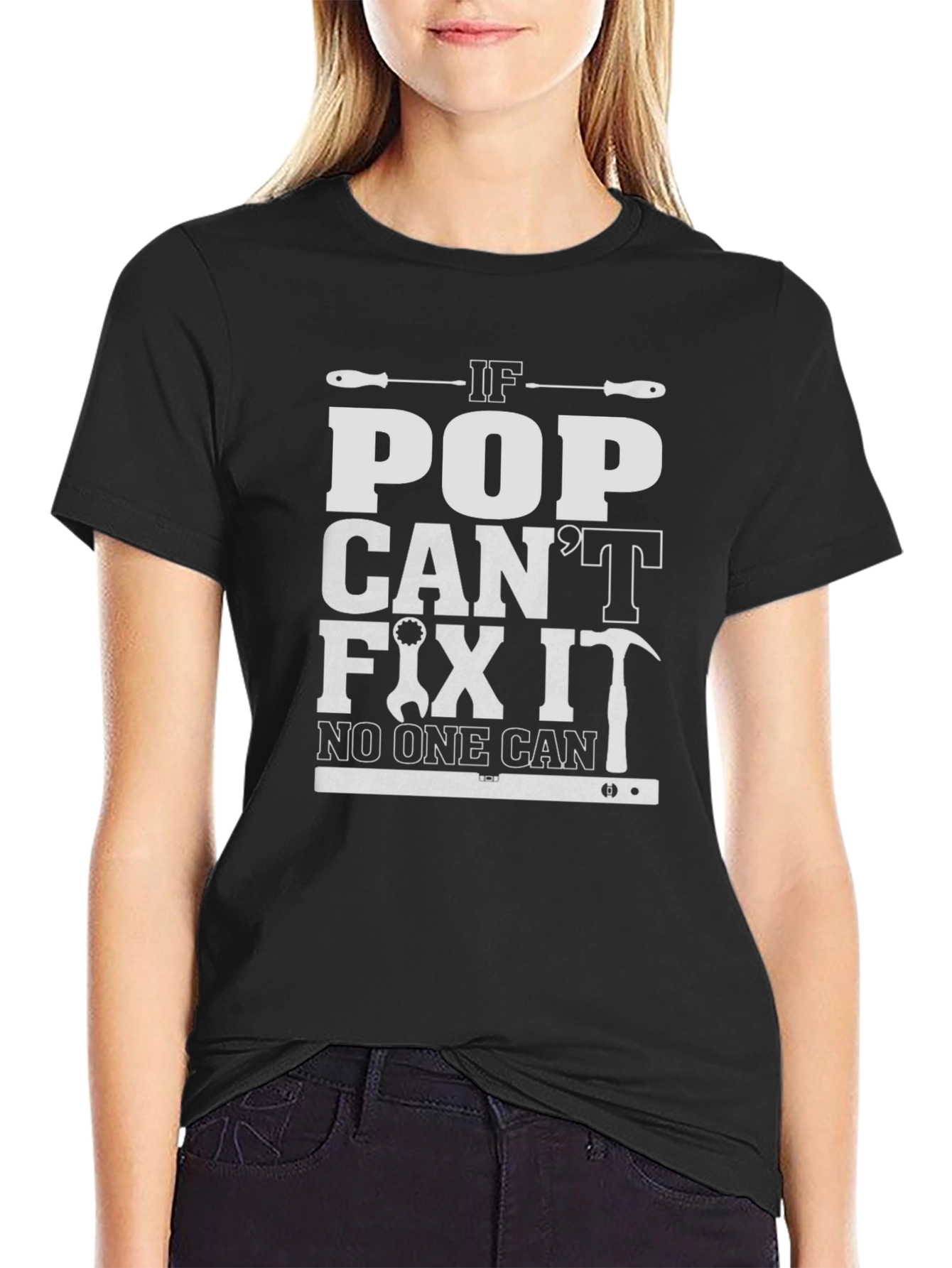 If Pop Cant Fix It Mens Black T-Shirt