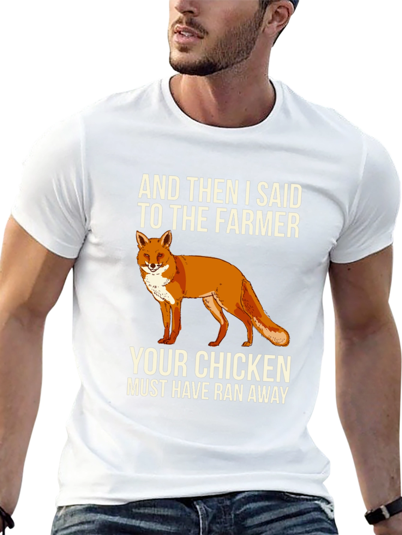 Funny Fox & Farmer Graphic Tee
