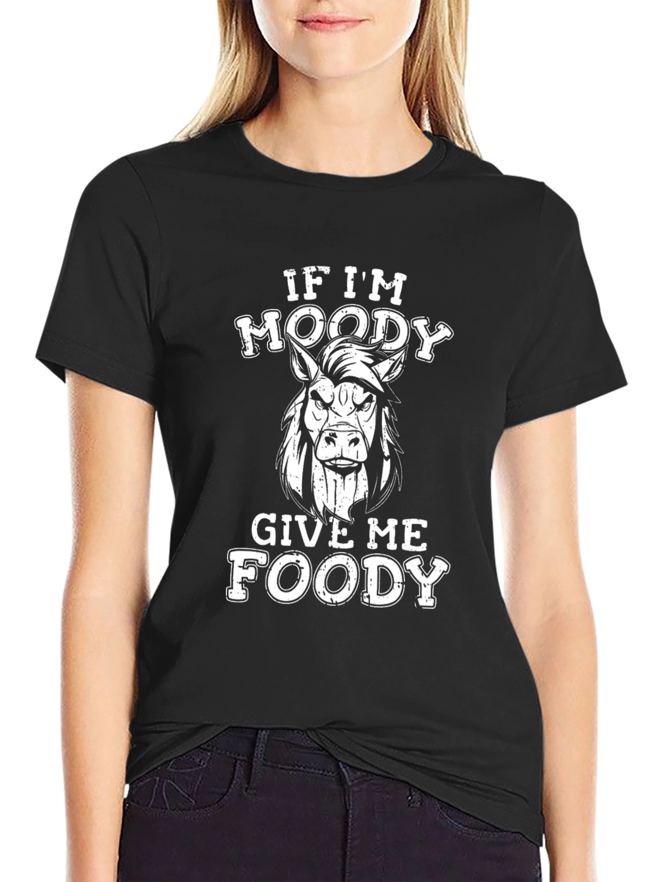 Moody Horse Graphic T-Shirt - Funny Foodie Tee
