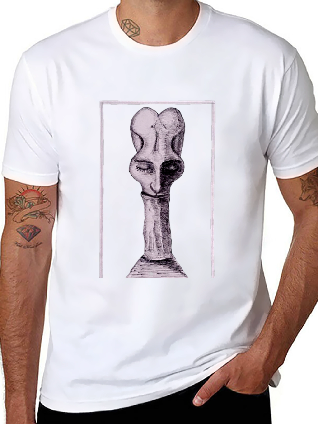 Abstract Art Graphic Tee - Black