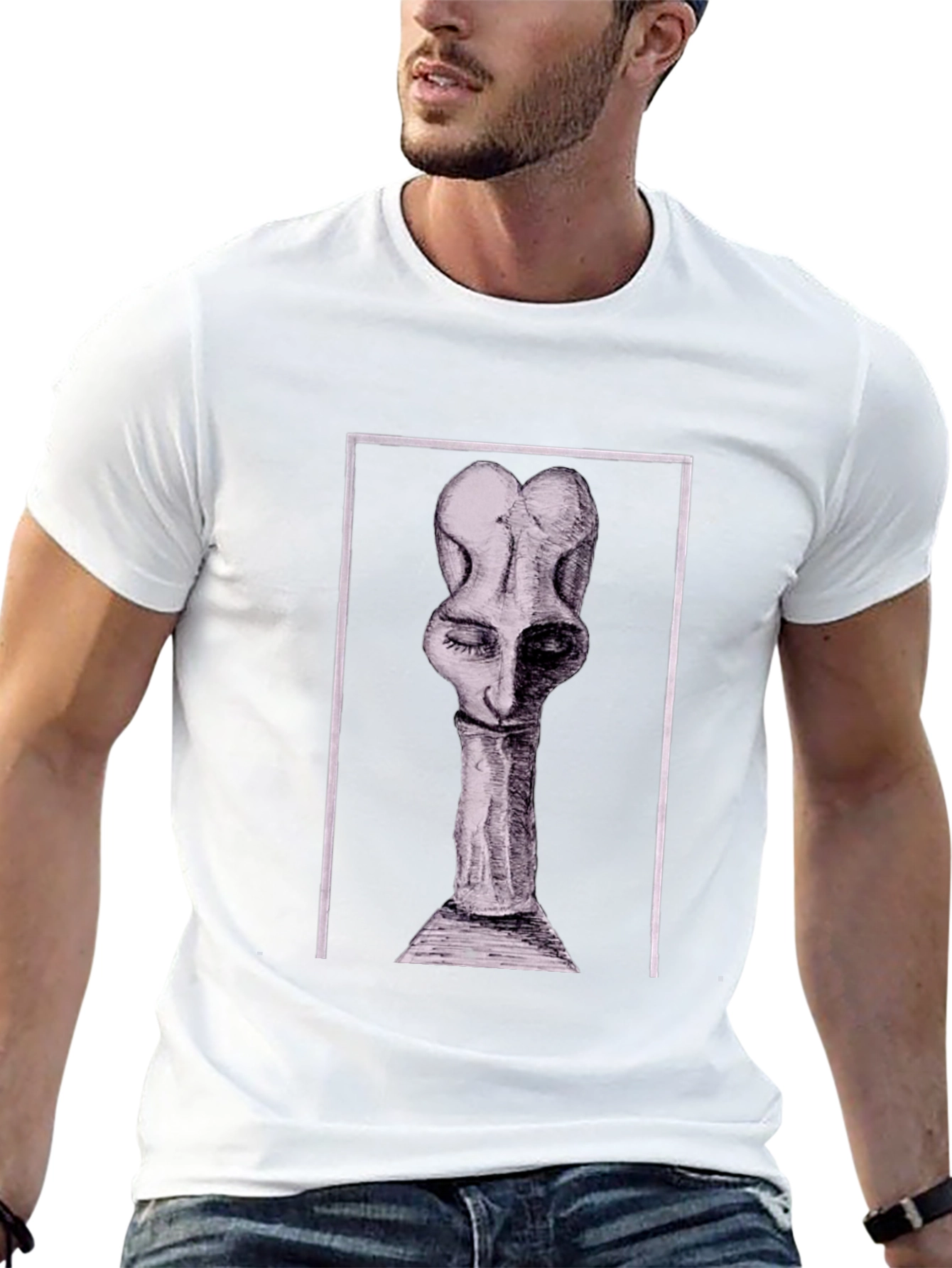 Abstract Art Graphic Tee - Black