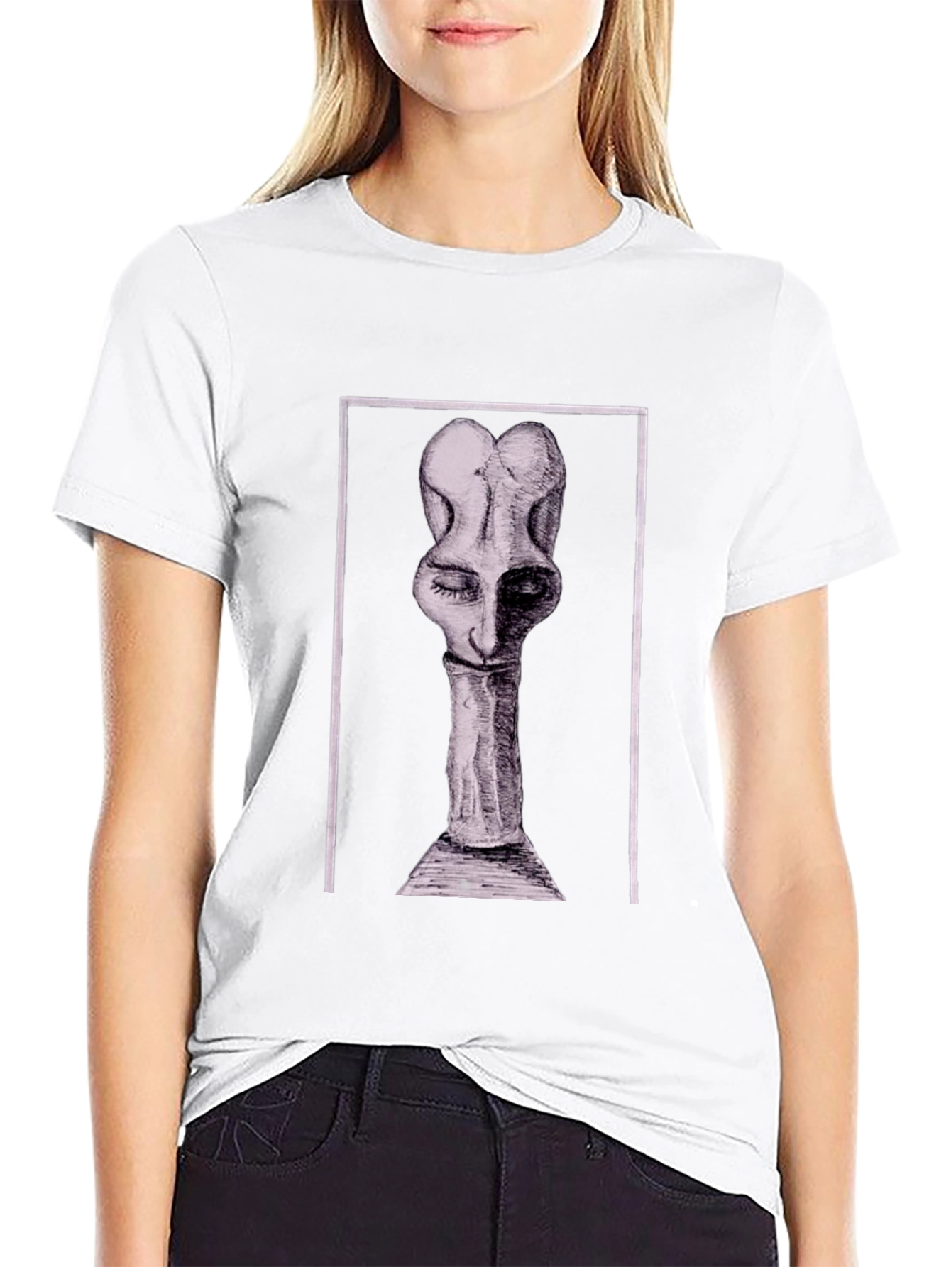 Abstract Art Graphic Tee - Black