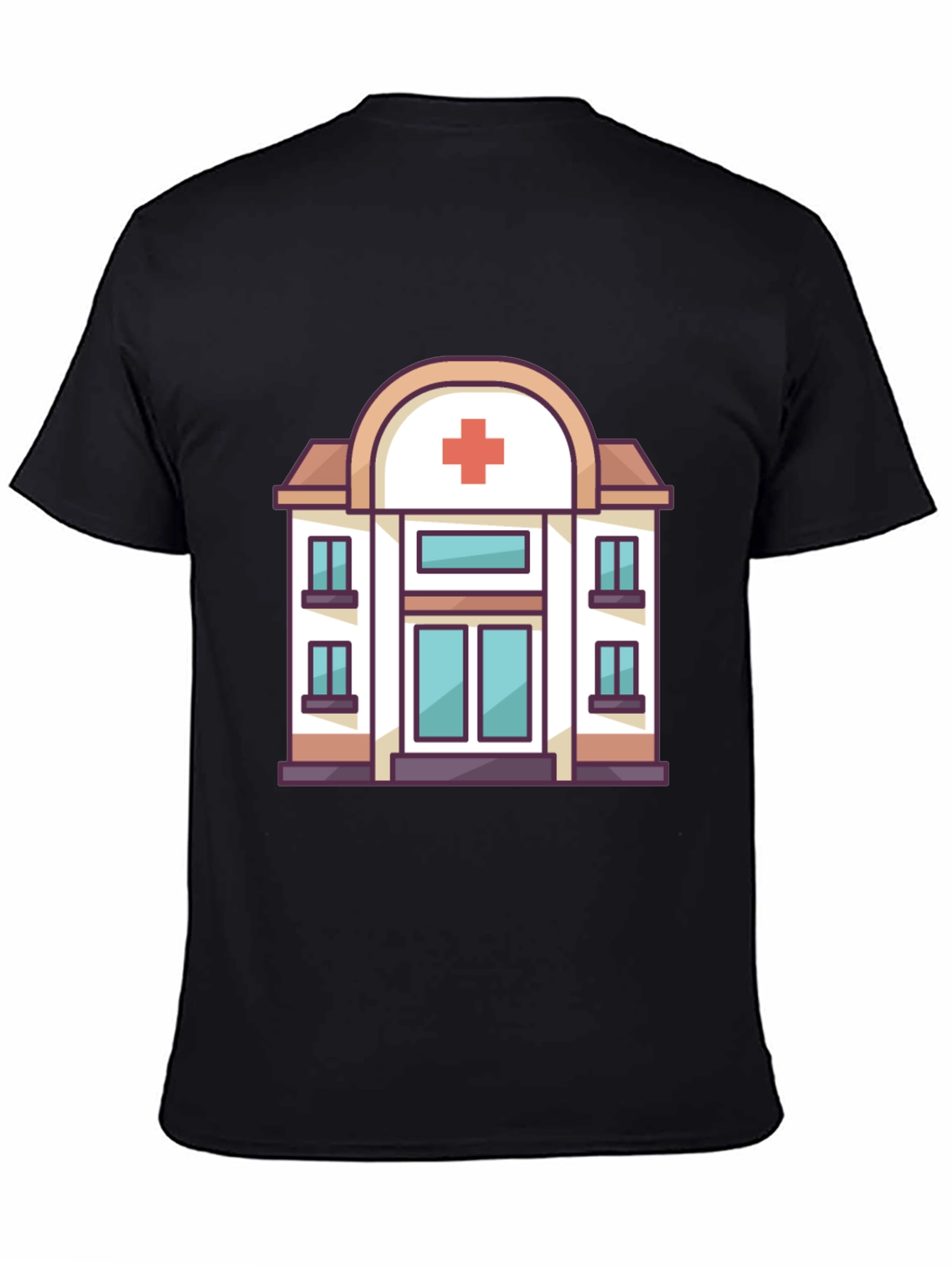 Hospital Graphic Tee - Black Cotton T-Shirt