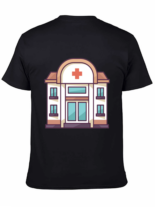 Hospital Graphic Tee - Black Cotton T-Shirt