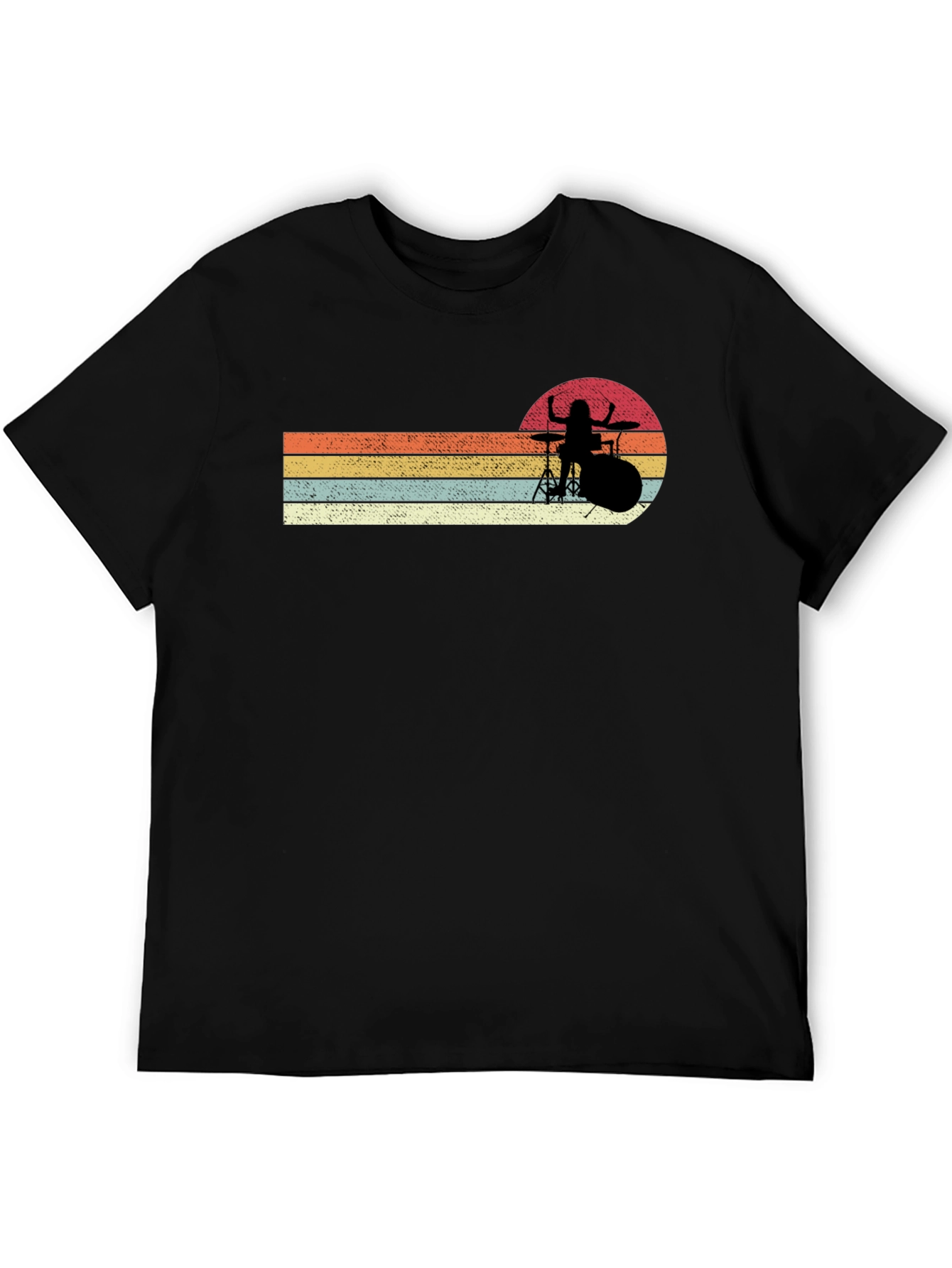 Retro Drummer Silhouette T-Shirt