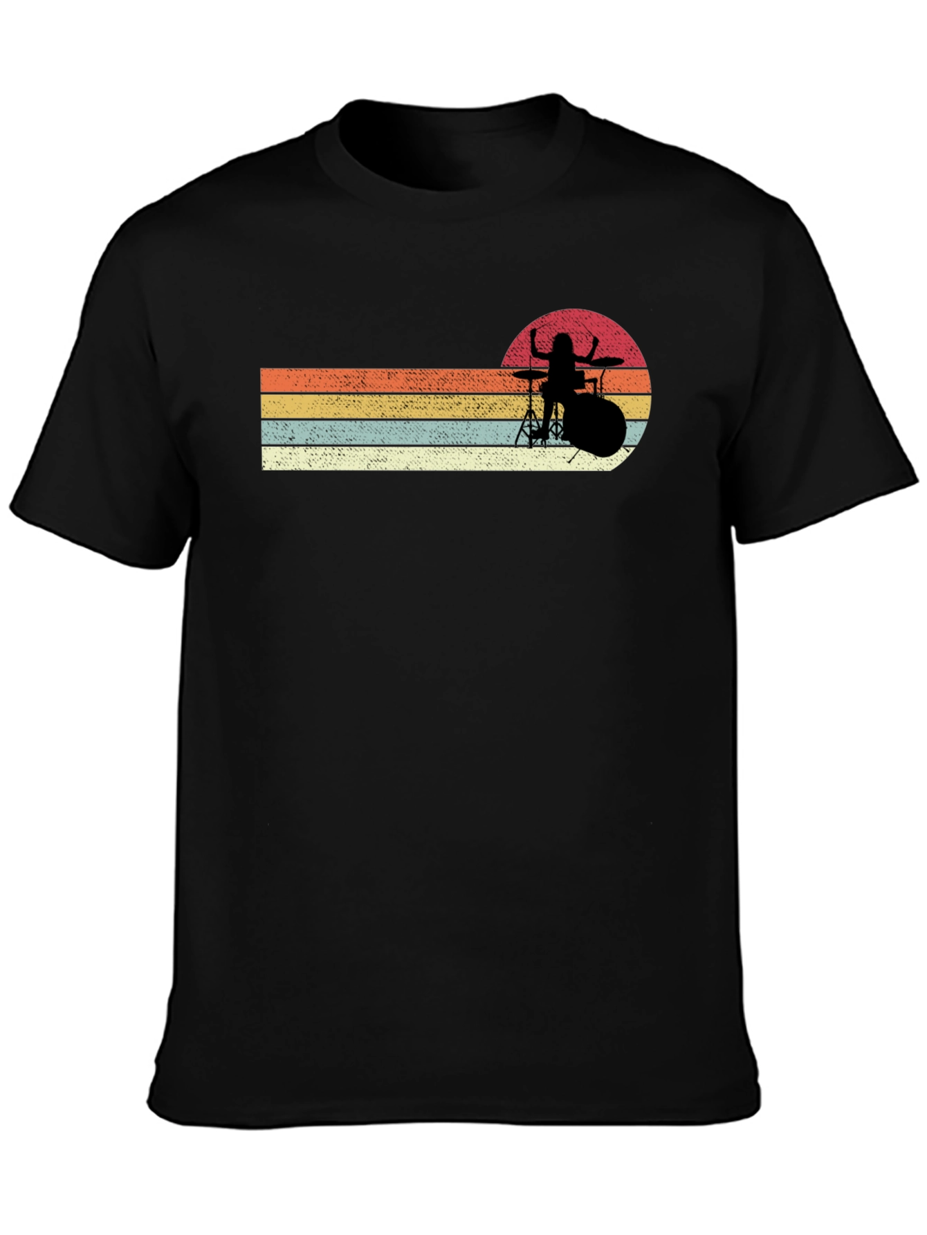 Retro Drummer Silhouette T-Shirt