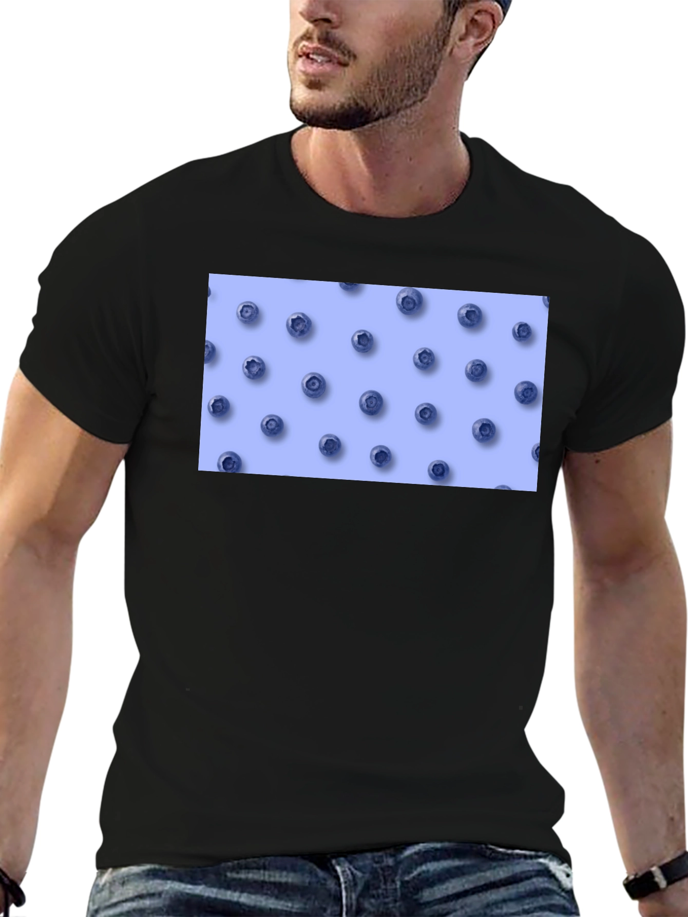 Blueberry Pattern Tee - Casual Comfort