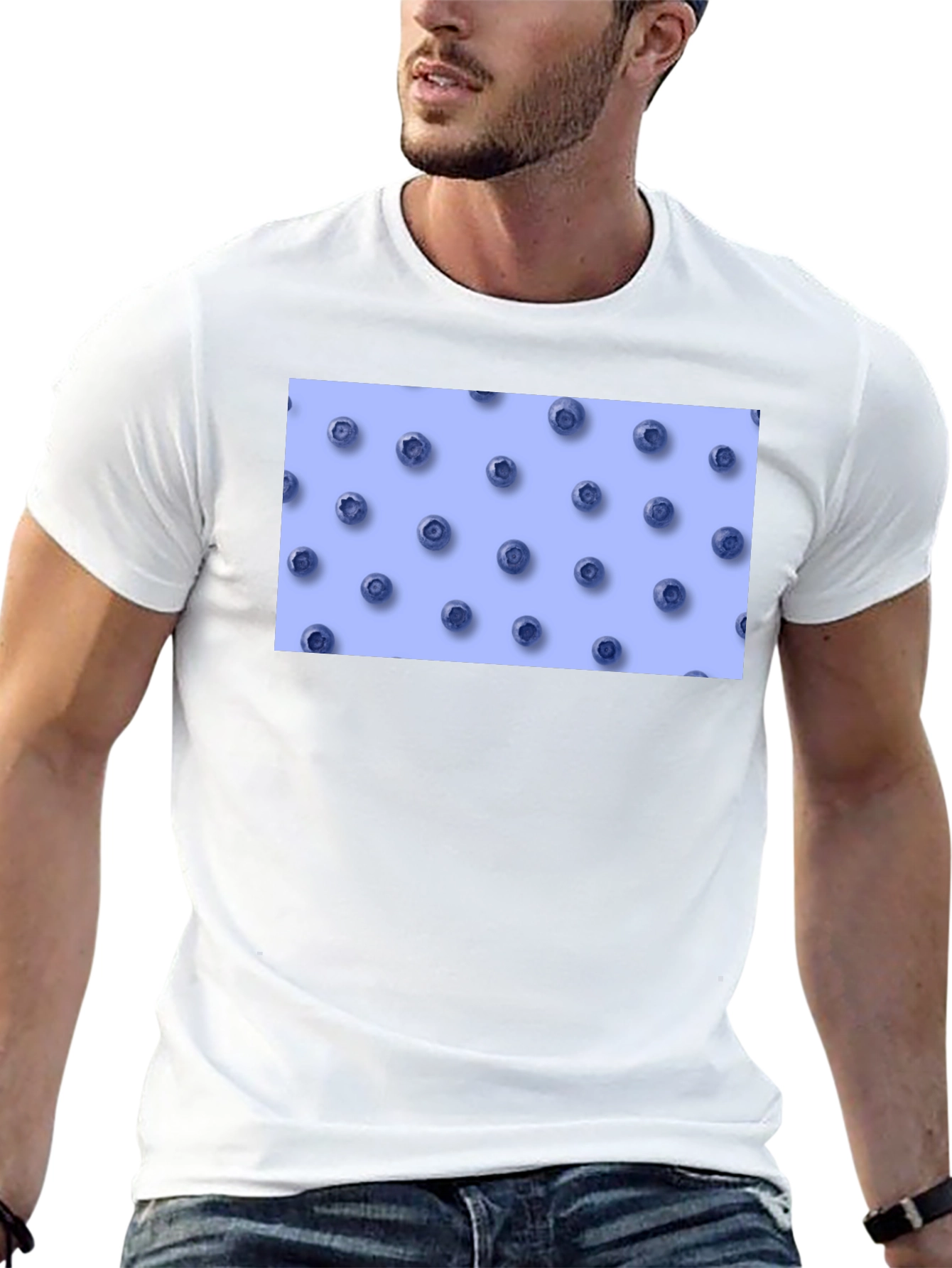 Blueberry Pattern Tee - Casual Comfort