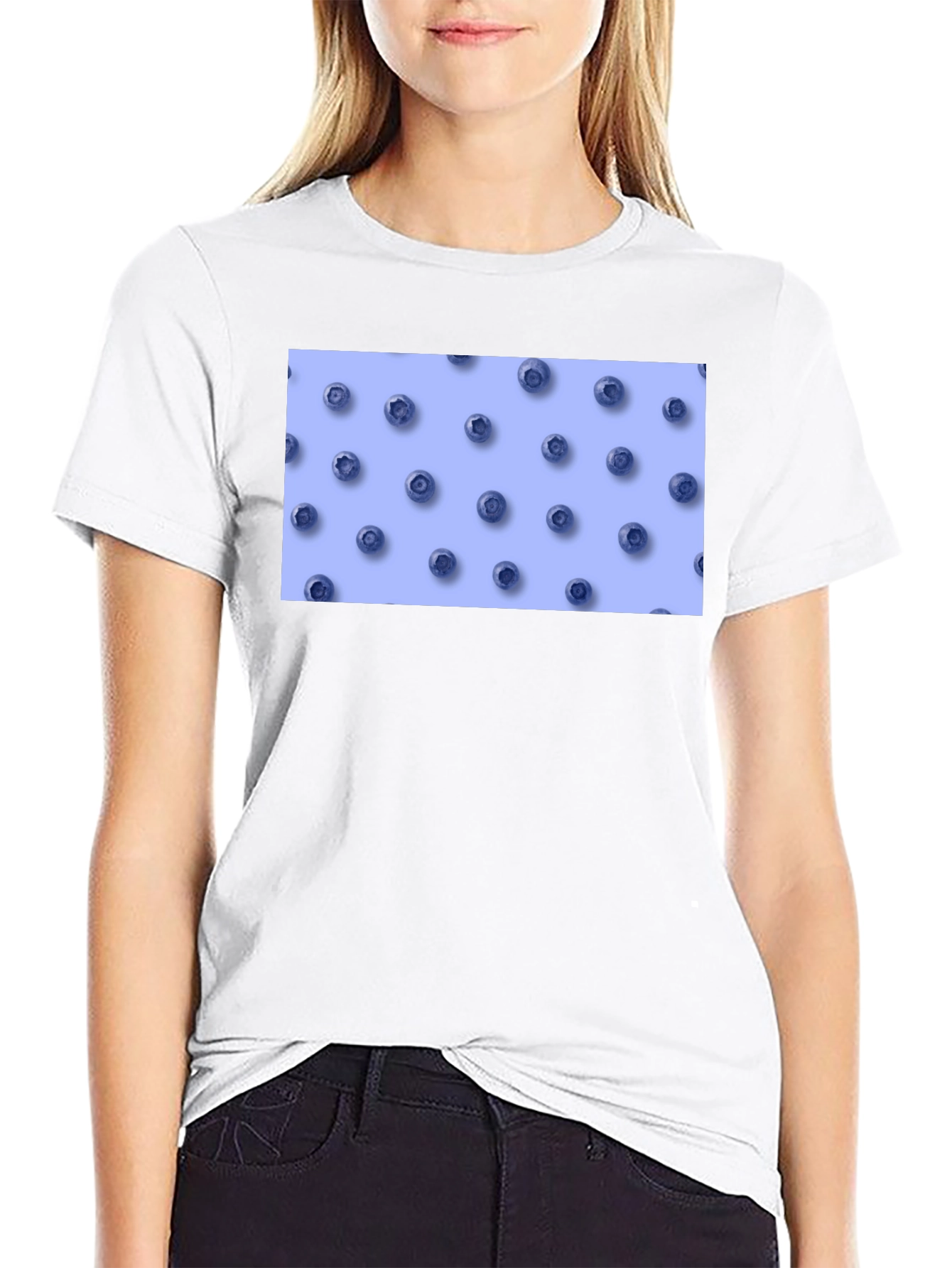 Blueberry Pattern Tee - Casual Comfort
