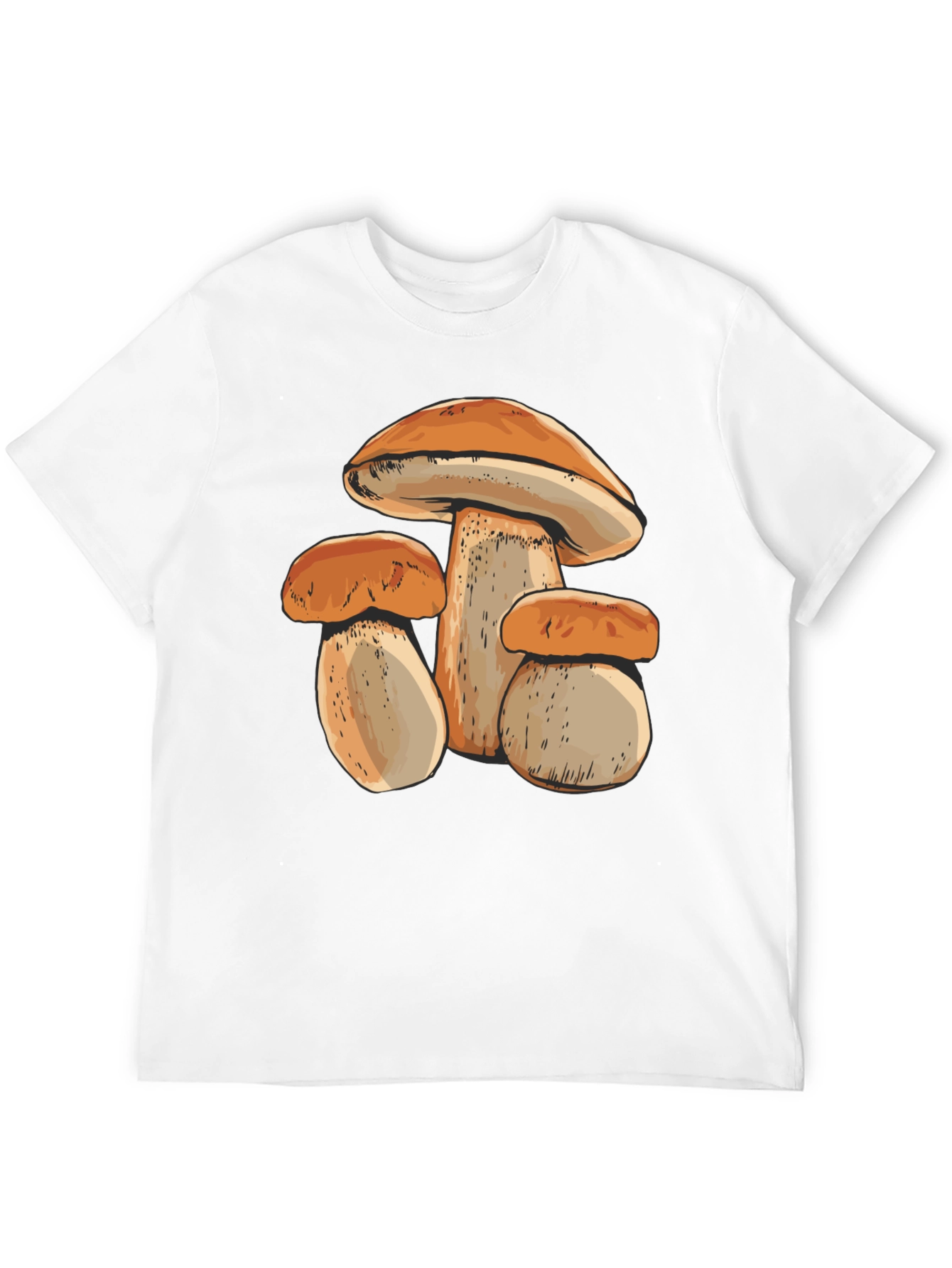 Mushroom Print Black T-Shirt