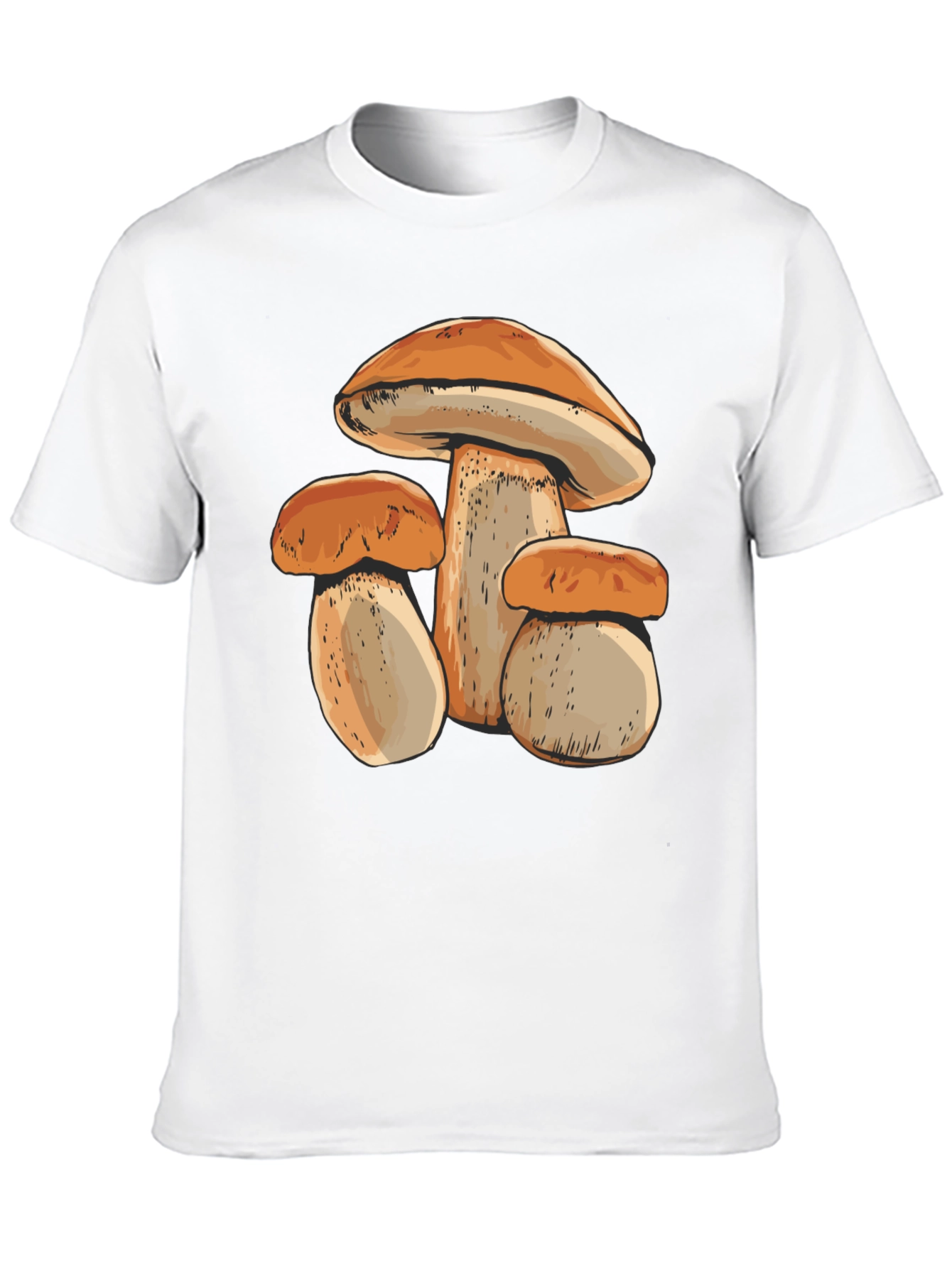 Mushroom Print Black T-Shirt