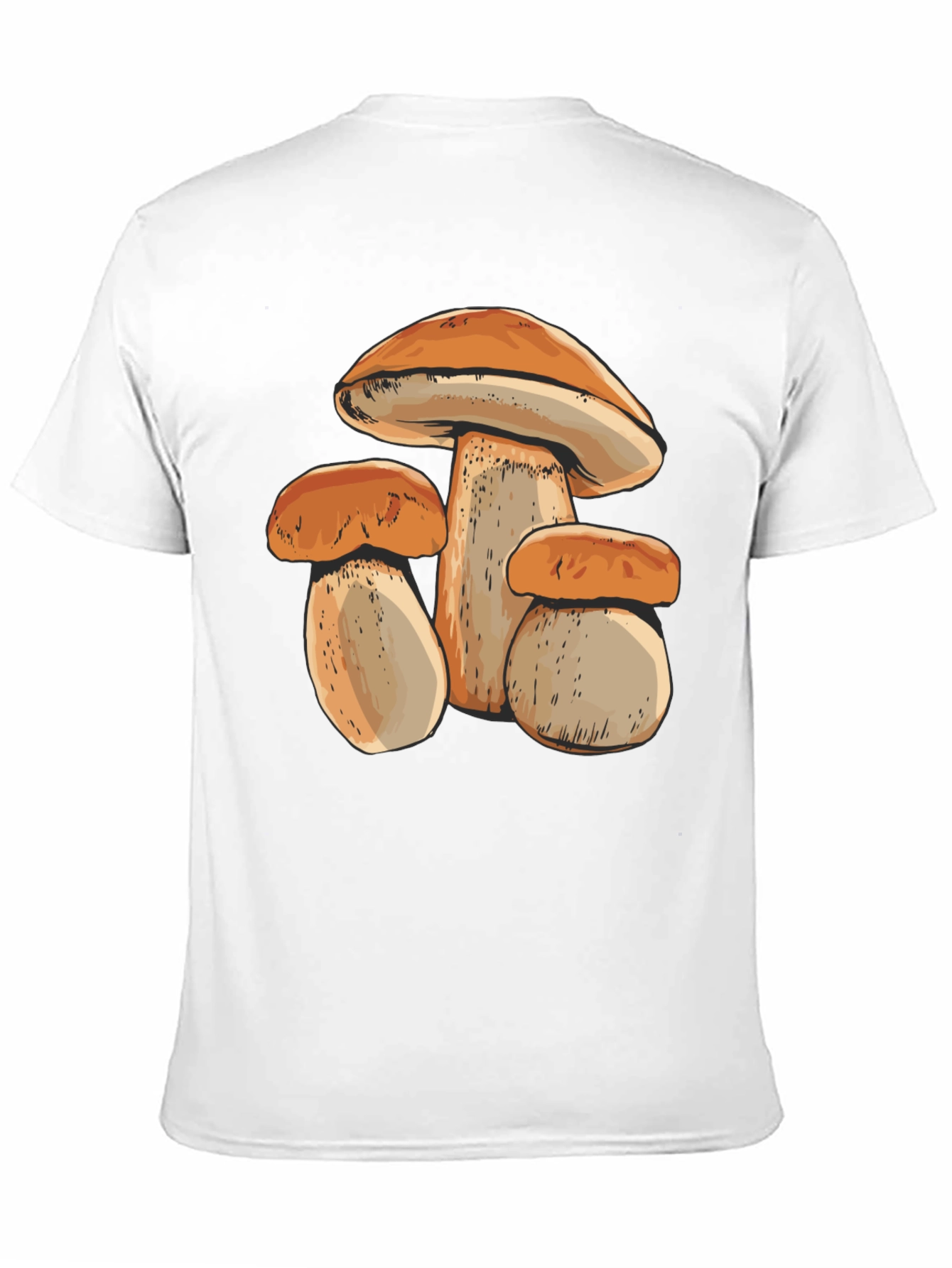 Mushroom Print Black T-Shirt
