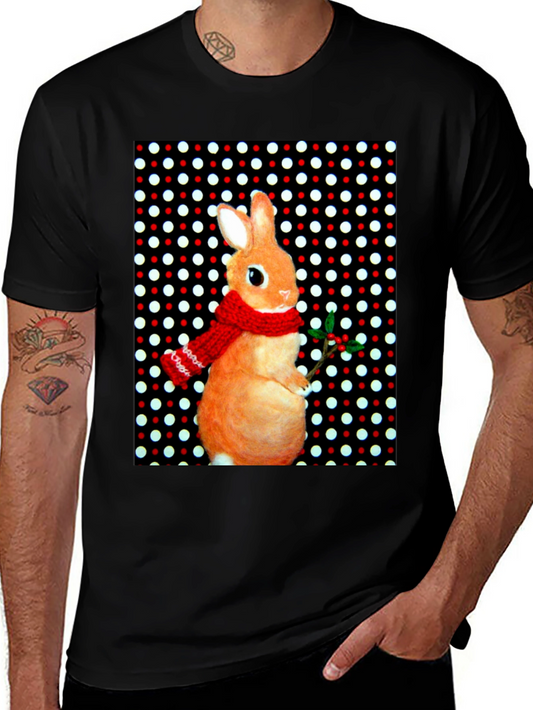 Festive Rabbit Graphic Tee - Holiday Edition