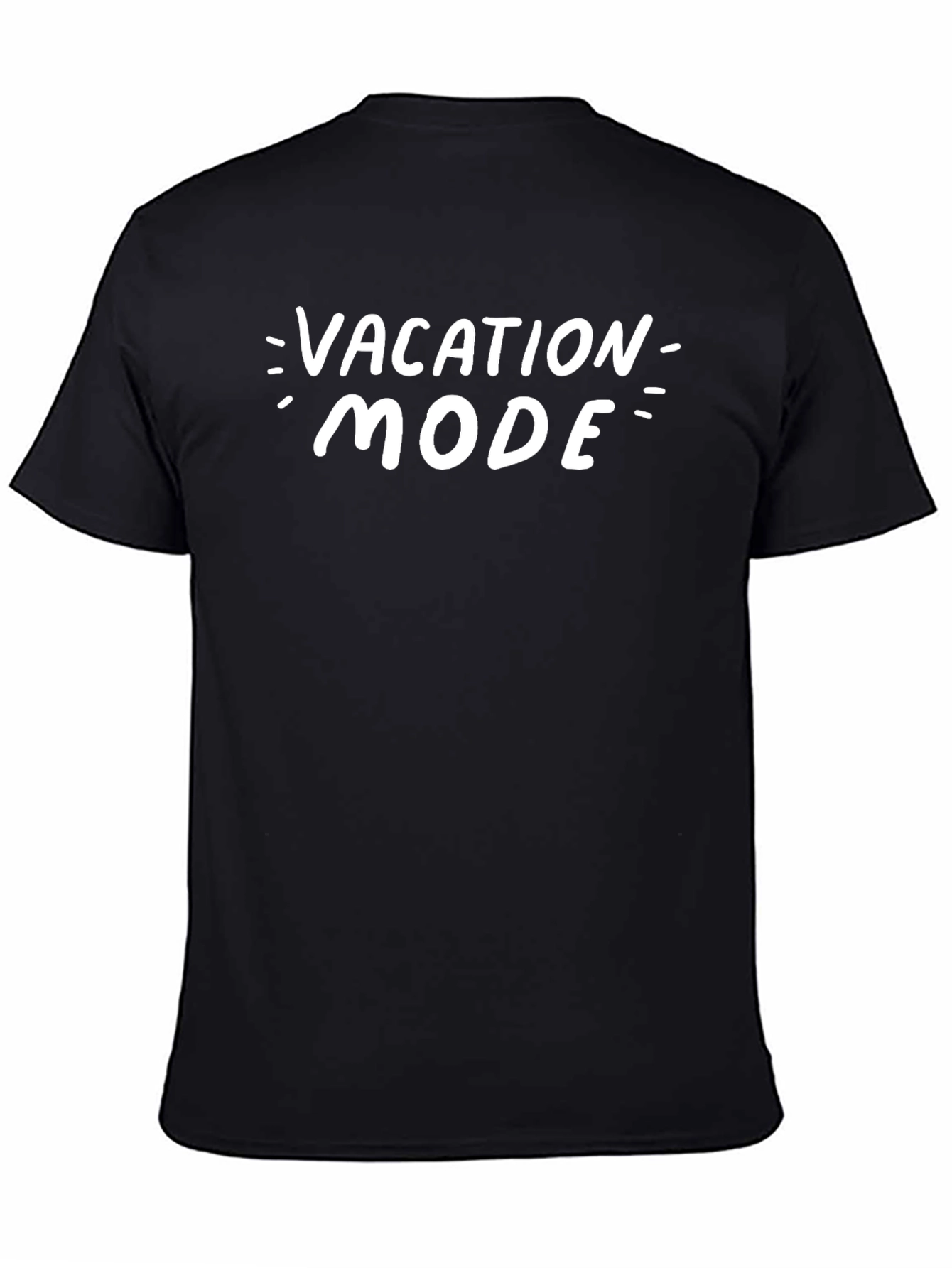 Vacation Mode T-Shirt - Black Crew Neck Tee