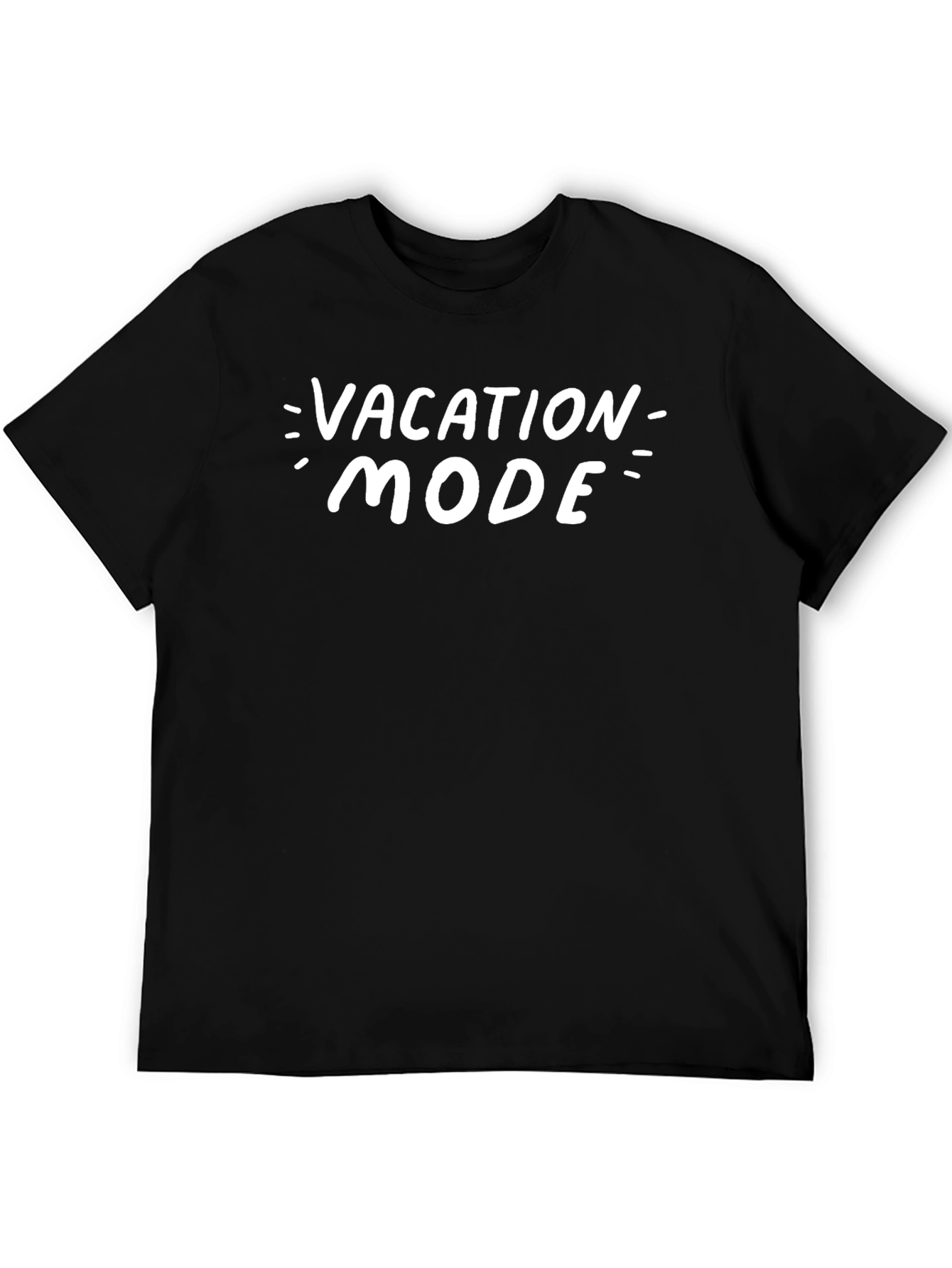 Vacation Mode T-Shirt - Black Crew Neck Tee