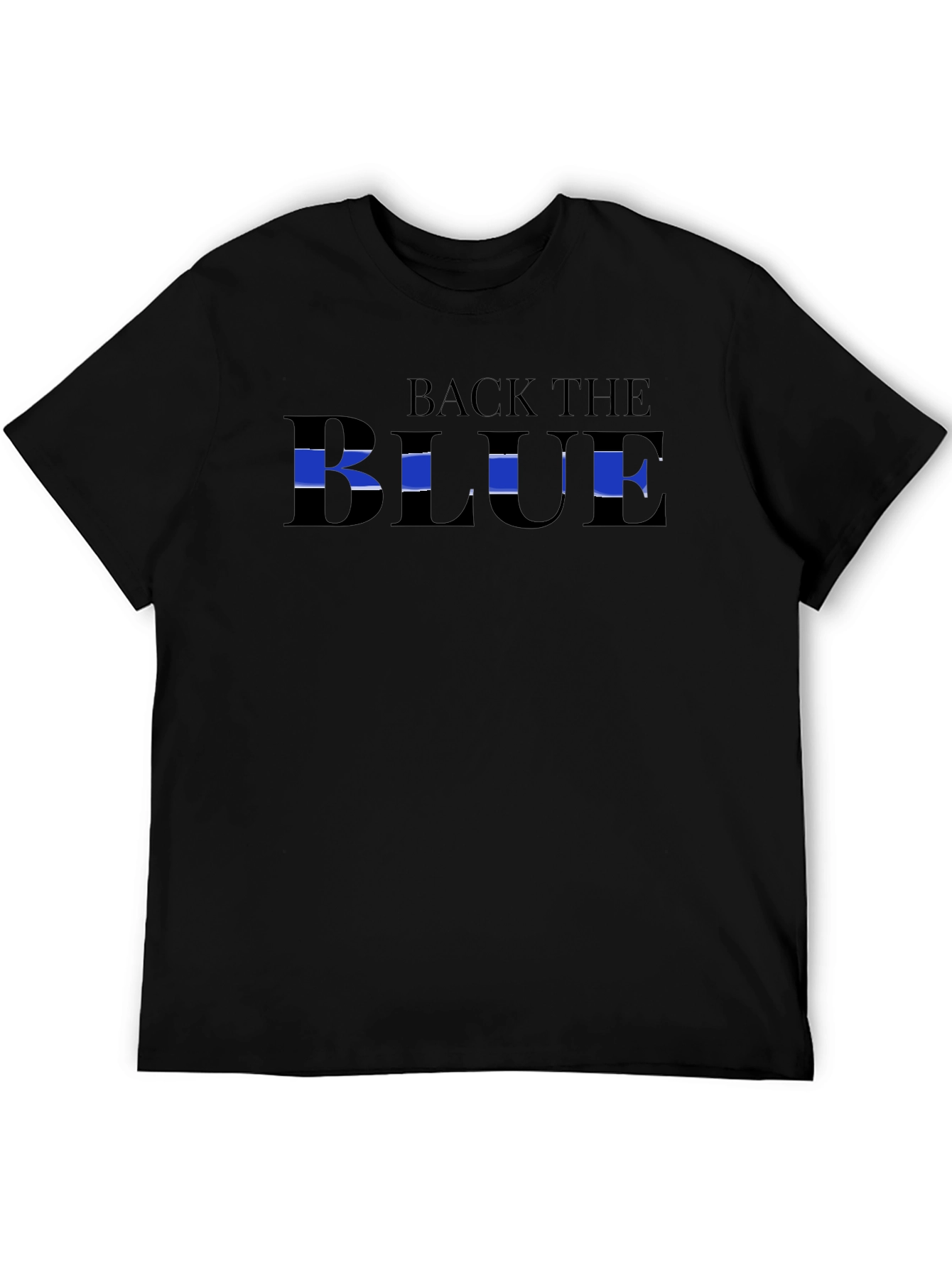 Back The Blue Graphic Tee - Mens Black T-Shirt