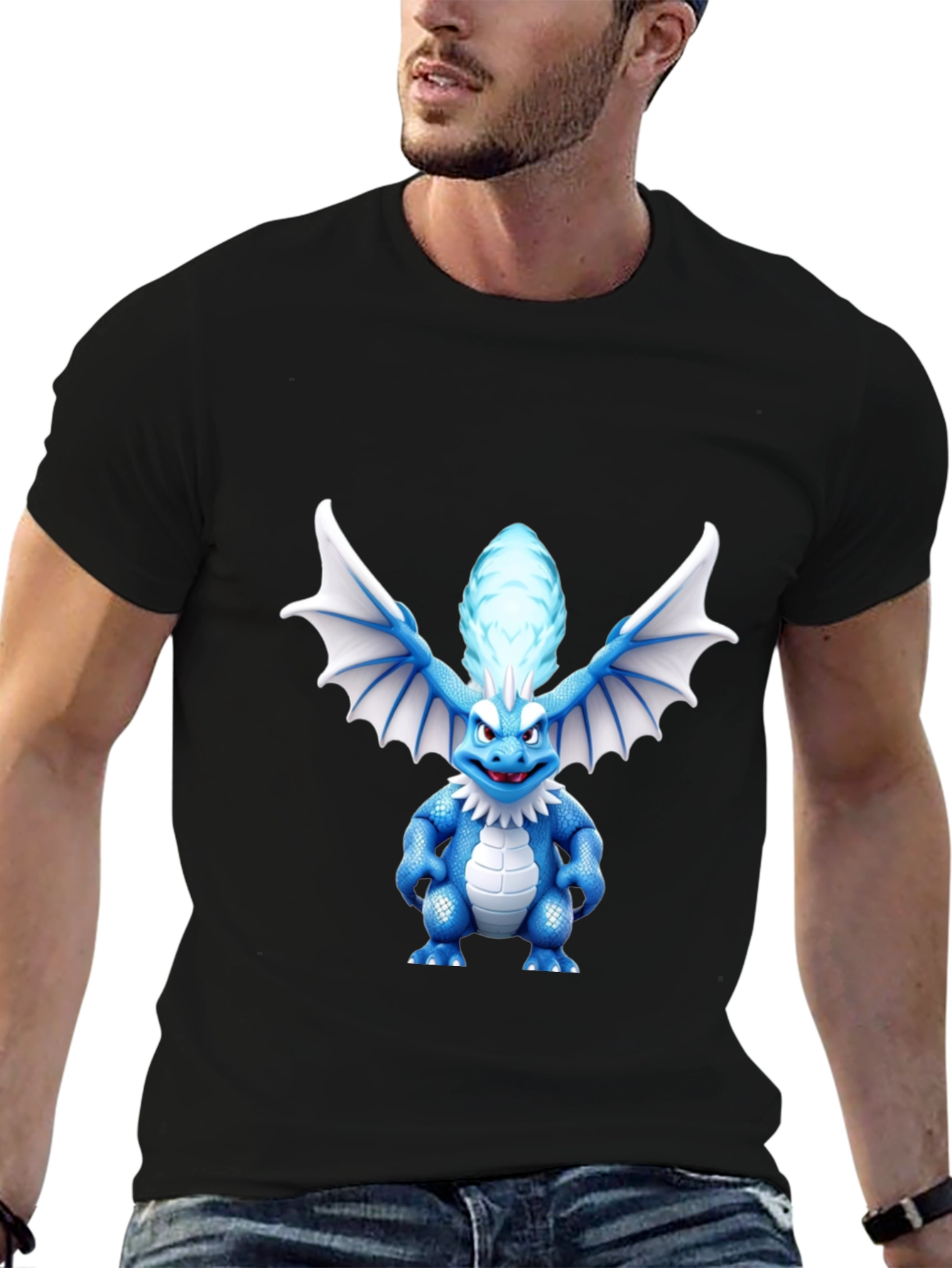 Dragon Cartoon Graphic Tee - Black Unisex Shirt