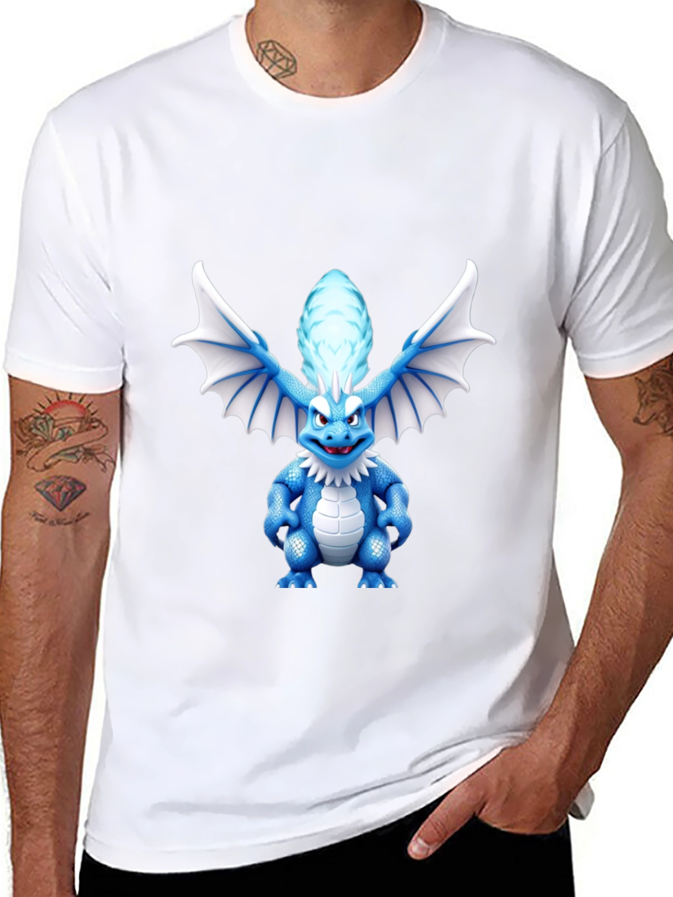 Dragon Cartoon Graphic Tee - Black Unisex Shirt