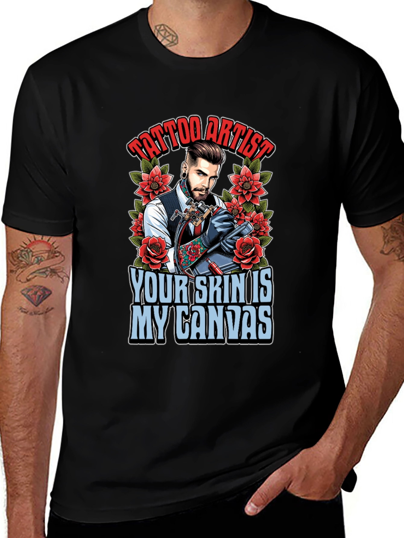Tattoo Artist Canvas Graphic Tee