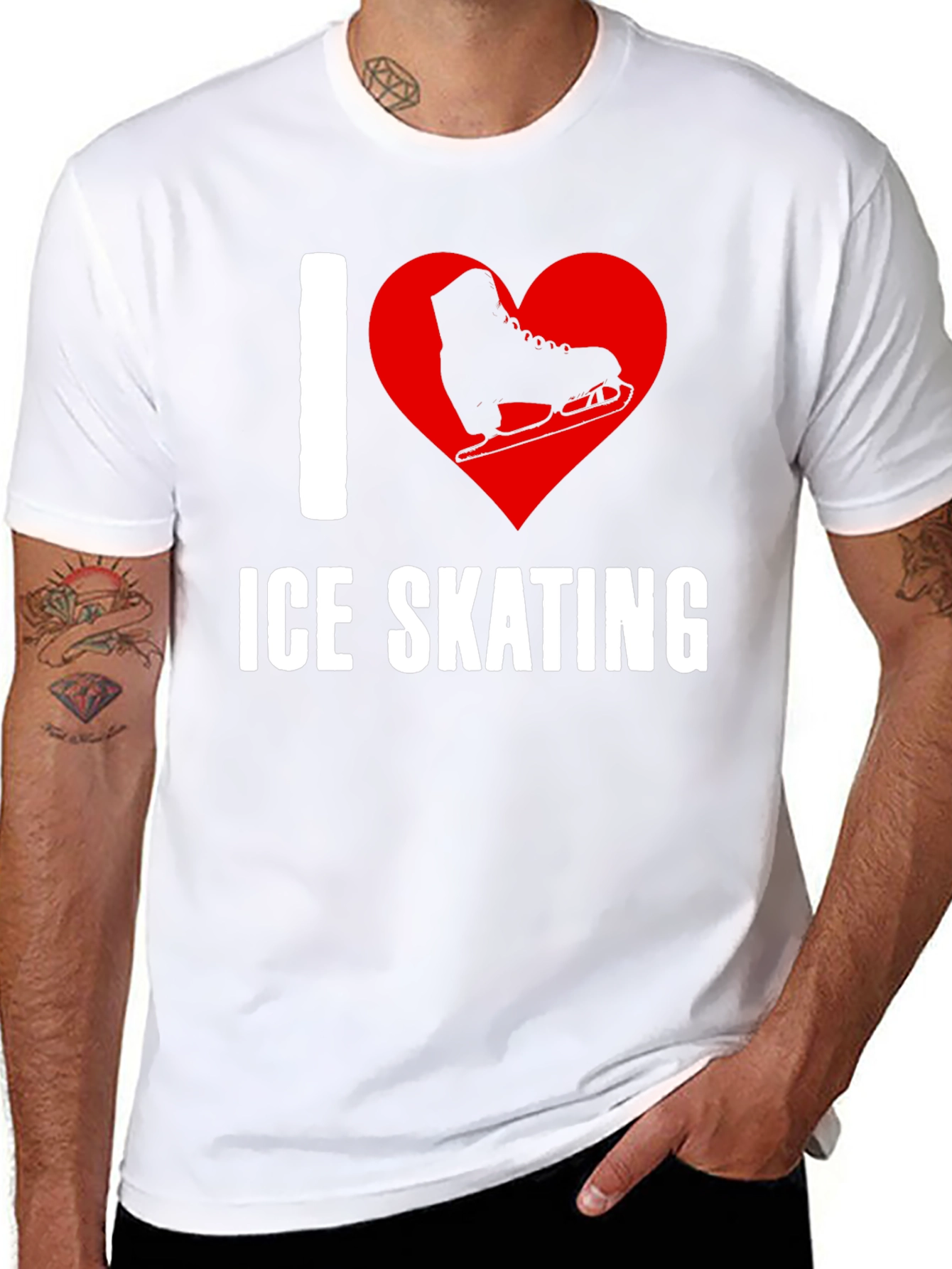 I Heart Ice Skating Graphic T-Shirt