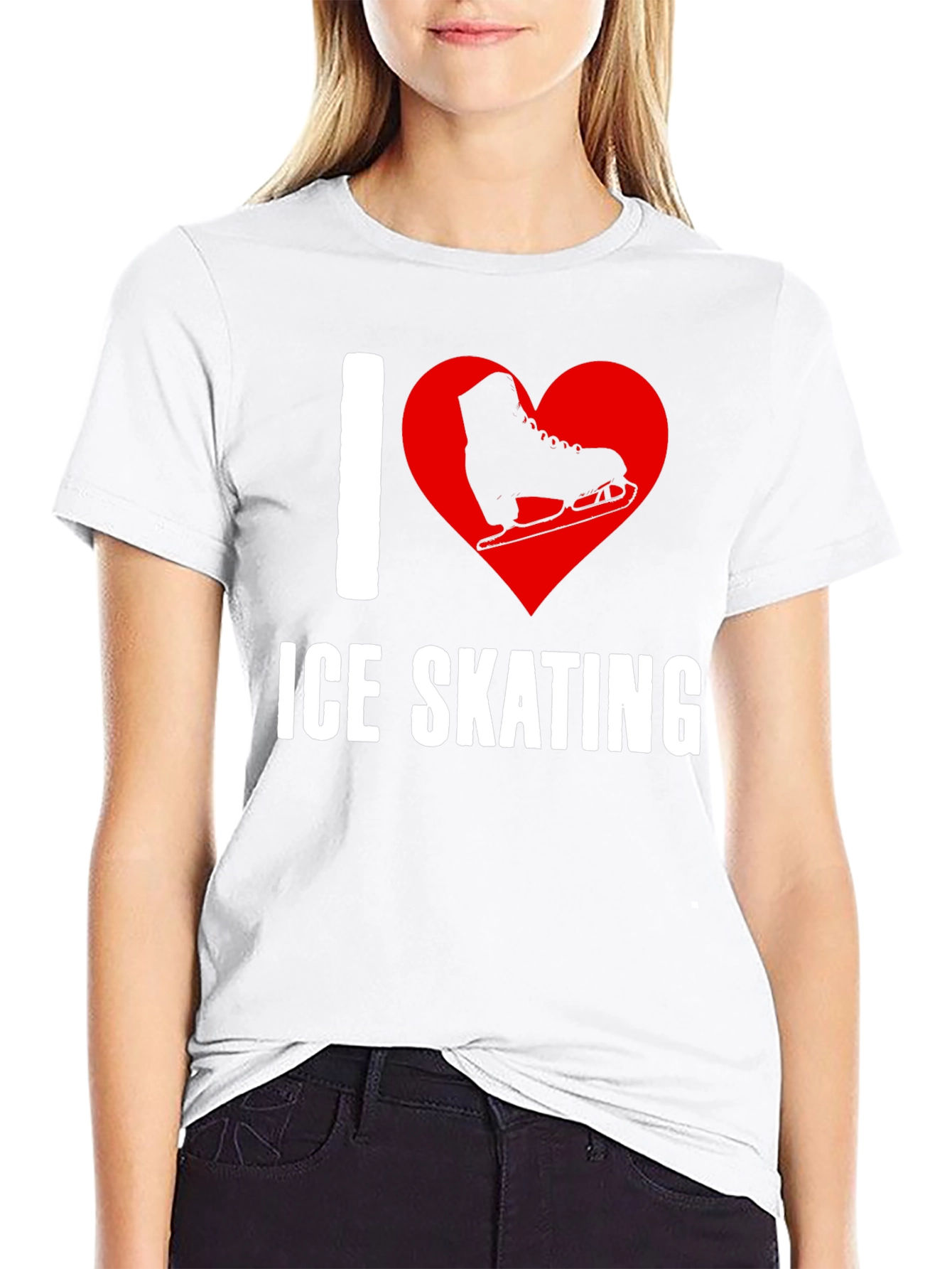 I Heart Ice Skating Graphic T-Shirt