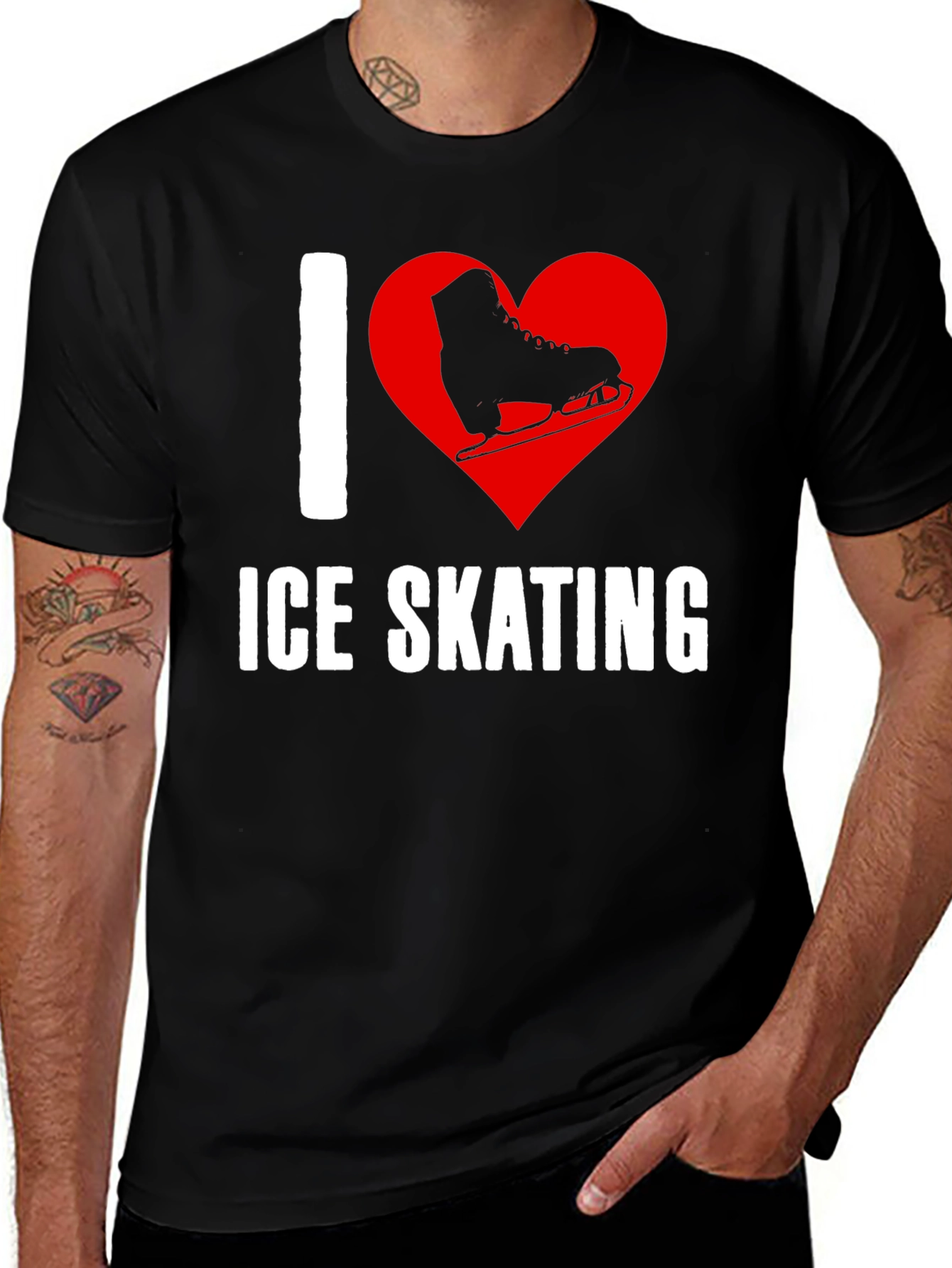 I Heart Ice Skating Graphic T-Shirt