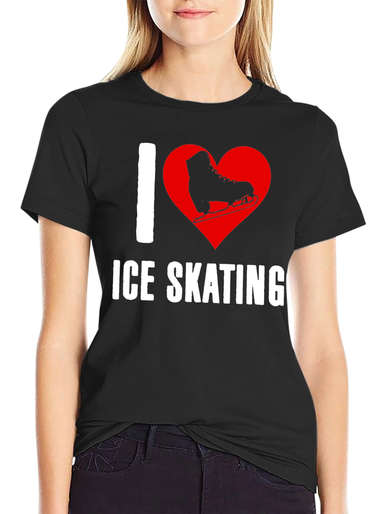I Heart Ice Skating Graphic T-Shirt