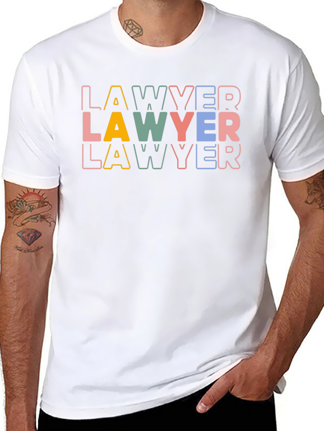 Lawyer Retro Graphic Tee - Black Cotton T-Shirt