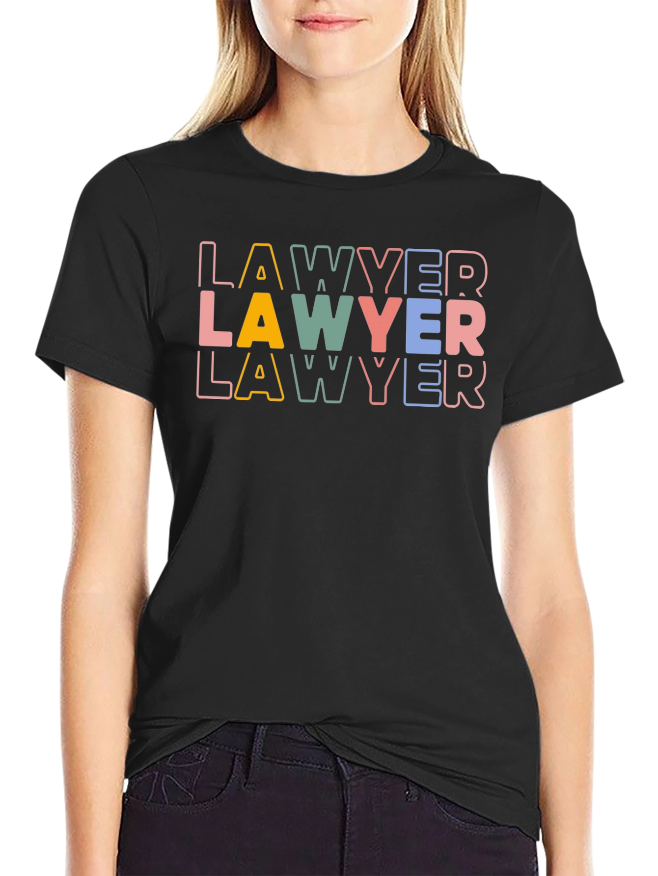 Lawyer Retro Graphic Tee - Black Cotton T-Shirt