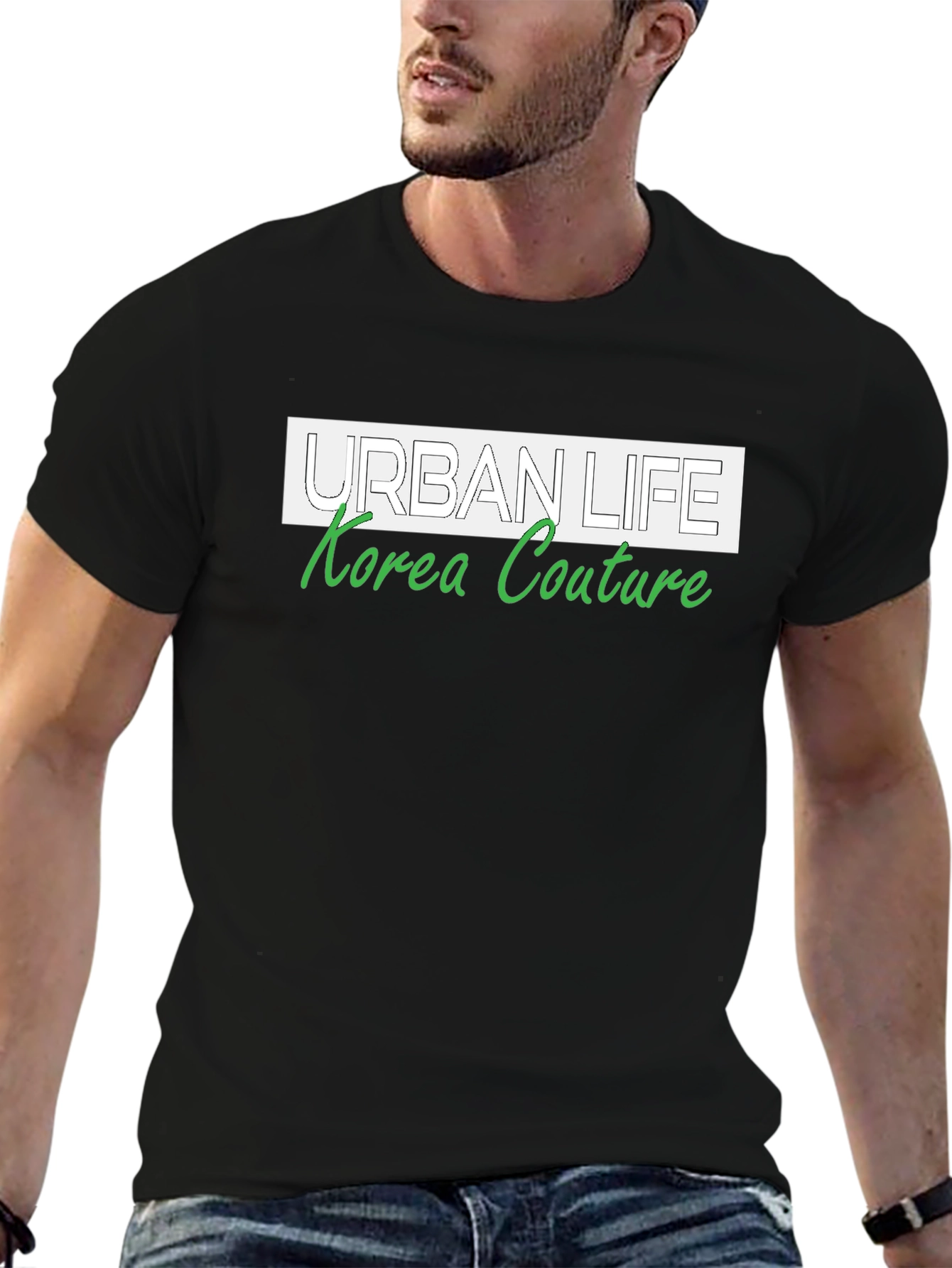 Urban Life Korea Couture Black Graphic Tee