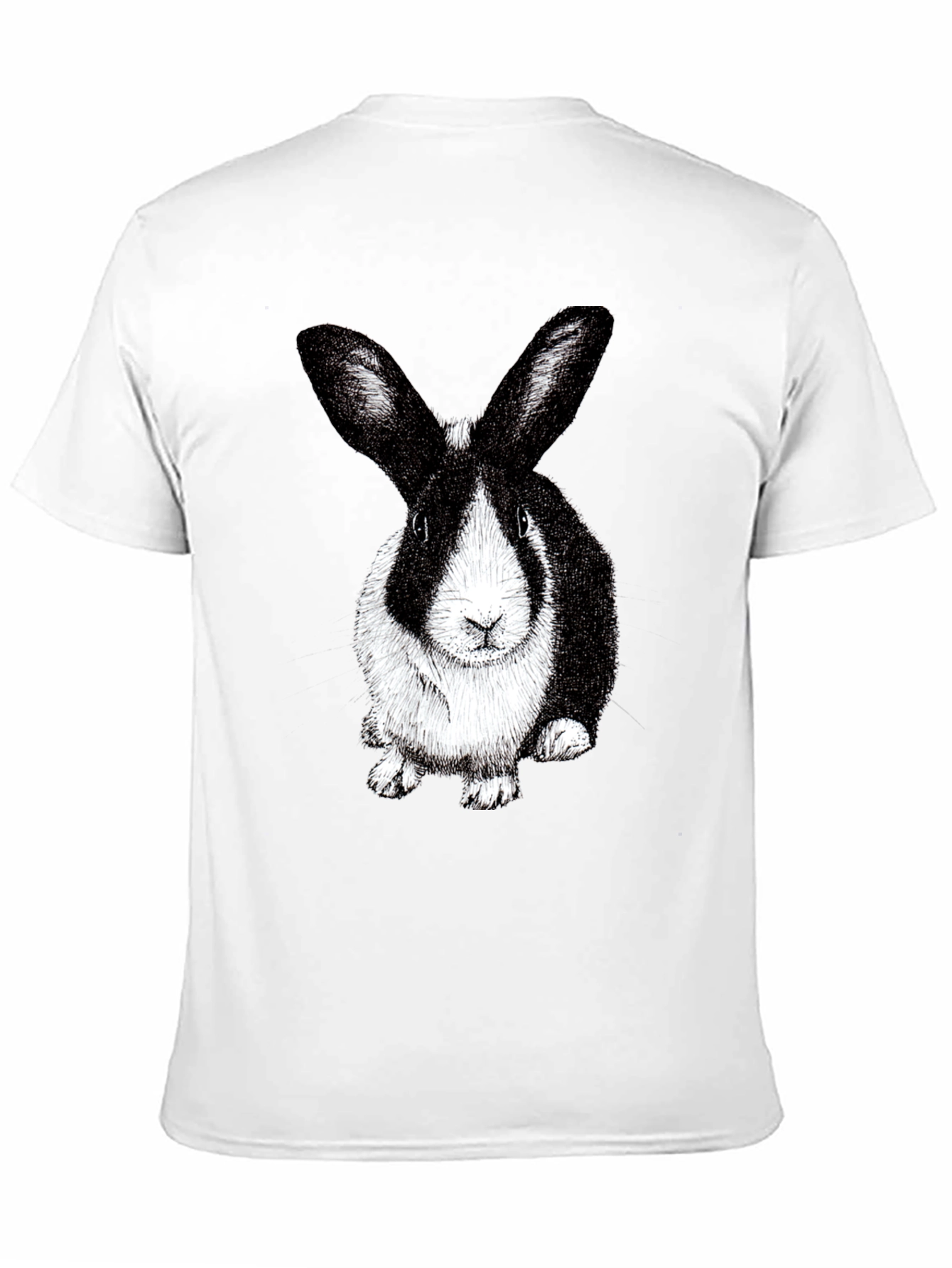 Rabbit Graphic Tee - Black Cotton Blend T-Shirt