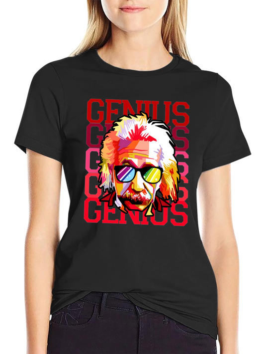 Genius Einstein Pop Art Graphic Tee - Black